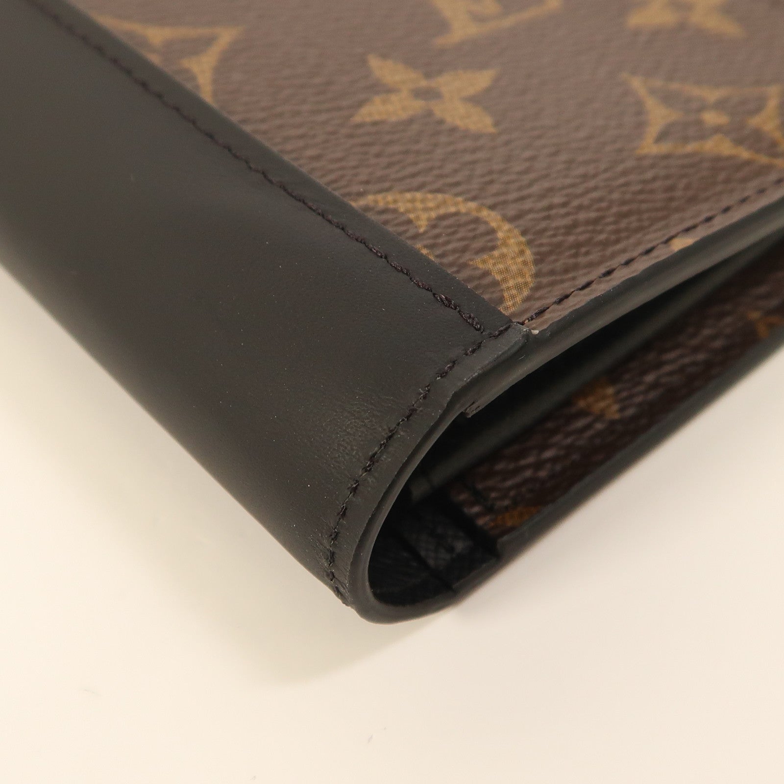 LOUIS VUITTON Monogram/皮革Brazza Long Wallet銀扣長錢包