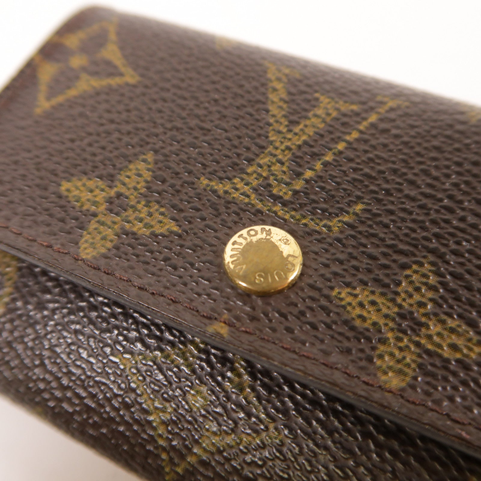 LOUIS VUITTON Monogram Porte Monnaie Plat金扣零錢包