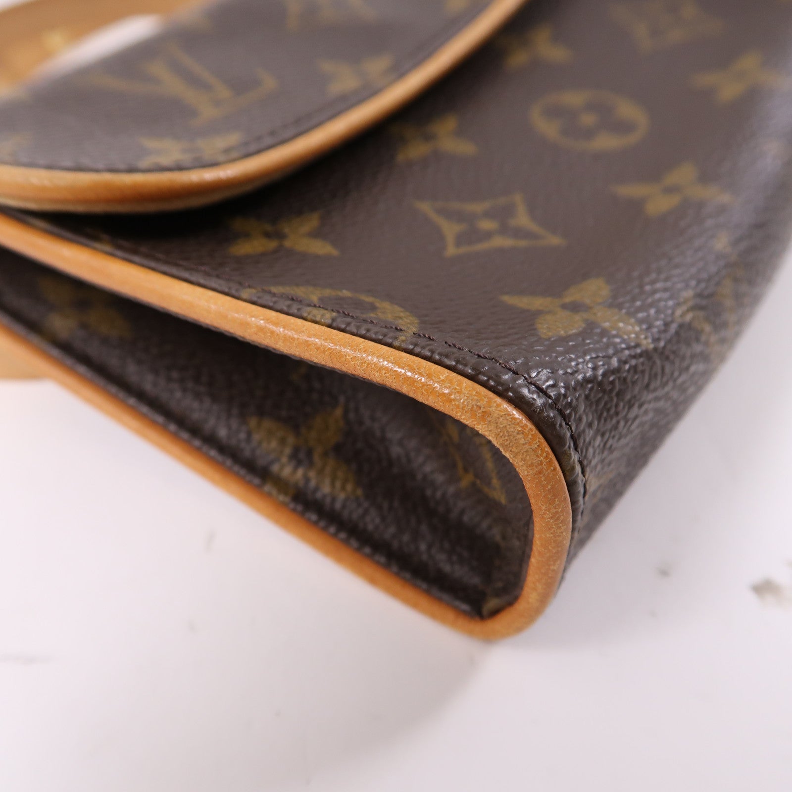 LOUIS VUITTON Monogram Pochette Florentine金扣腰包啡色