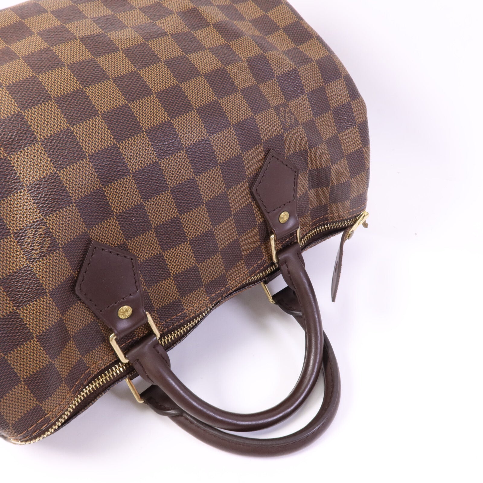 LOUIS VUITTON Damier Speedy 30金扣手挽袋
