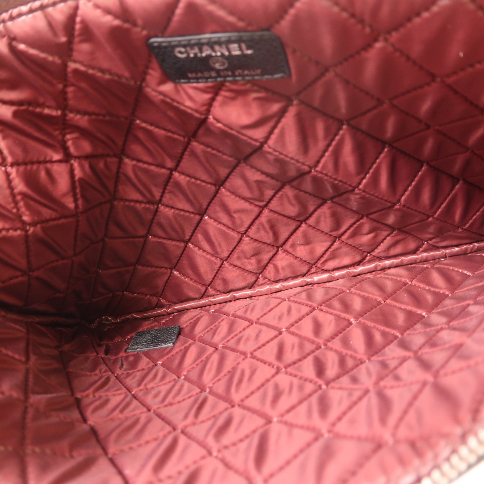 CHANEL 牛皮皮革Clutch/Pouch銀扣手拿包黑色