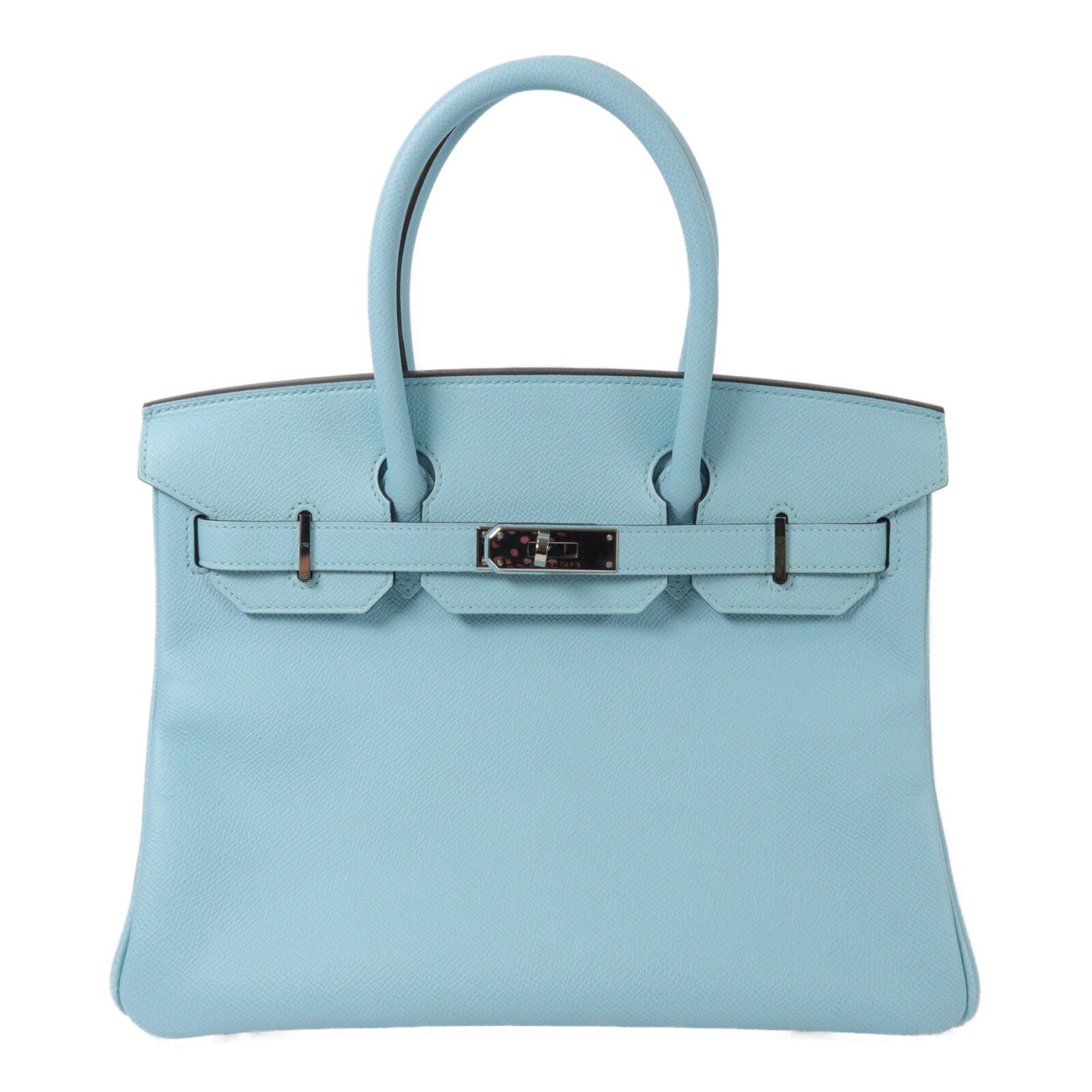 HERMES Epsom皮革Birkin 30手挽袋Blue Atoll