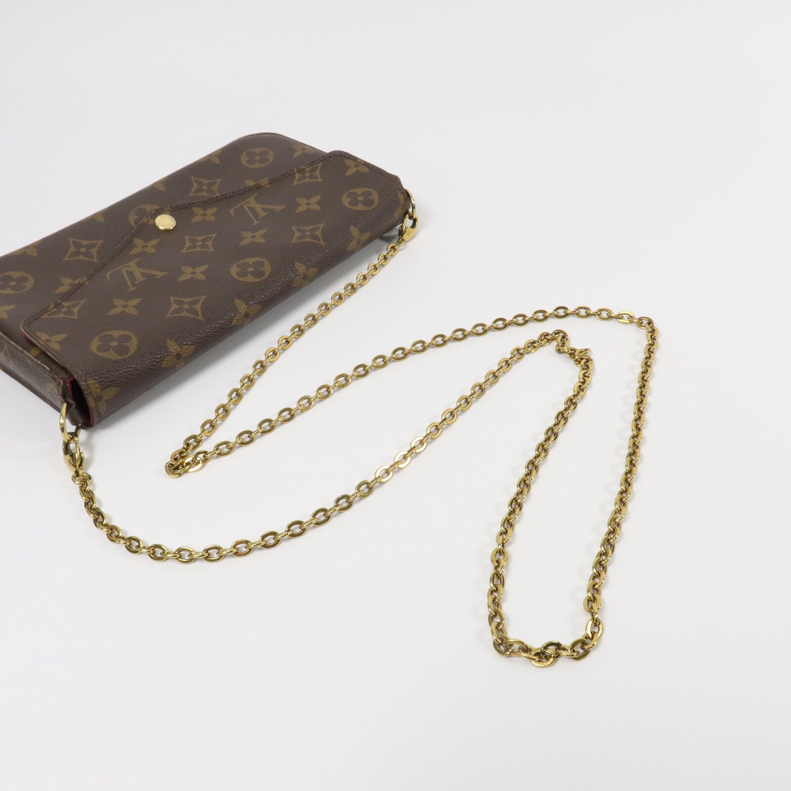 LOUIS VUITTON Monogram Pochette Felicie金扣鏈帶肩背袋