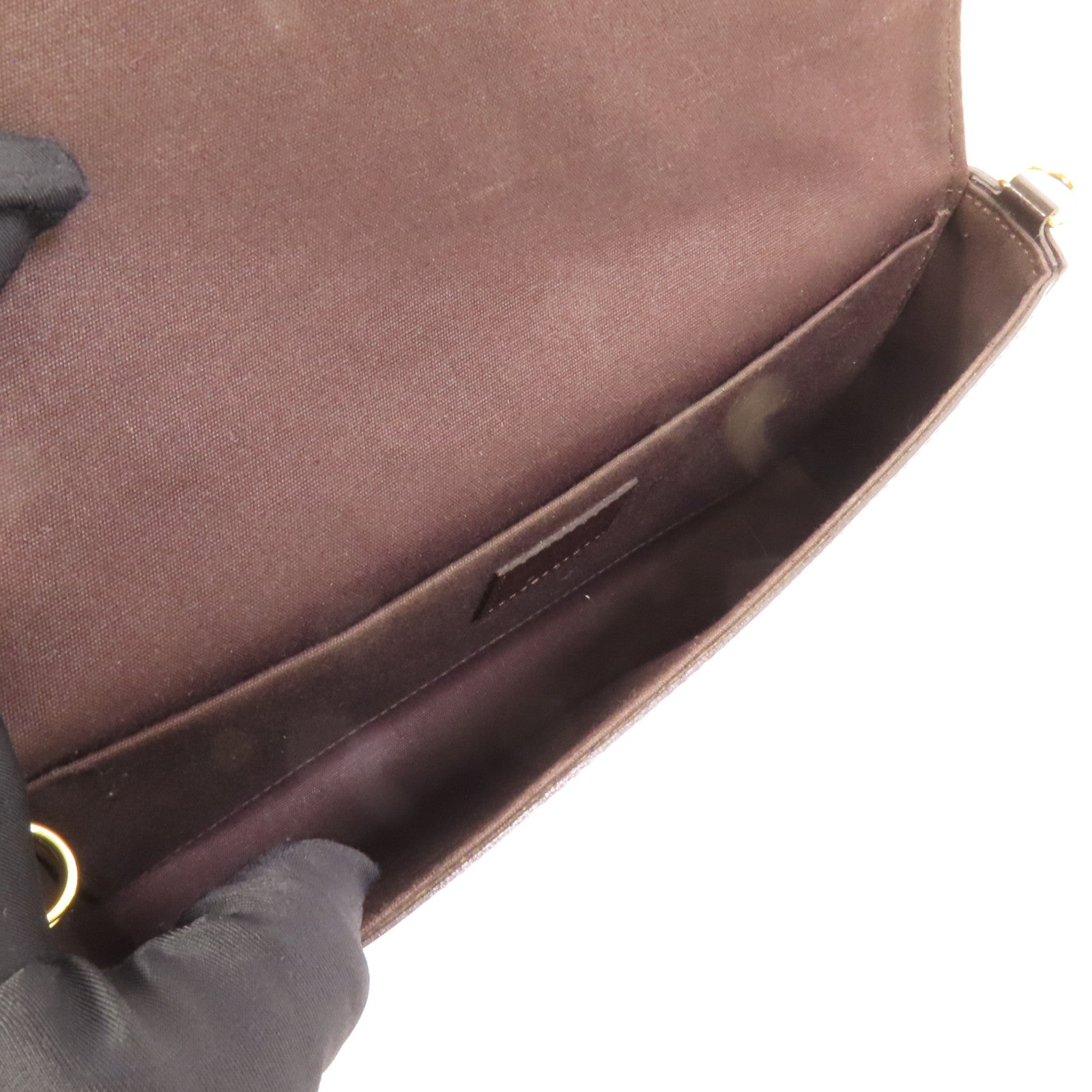 LOUIS VUITTON Vernis Pochette Felicie金扣肩背袋