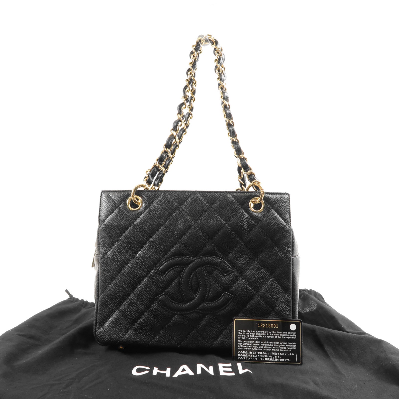 CHANEL 牛皮皮革Shoulder Bag金扣鏈帶肩背袋