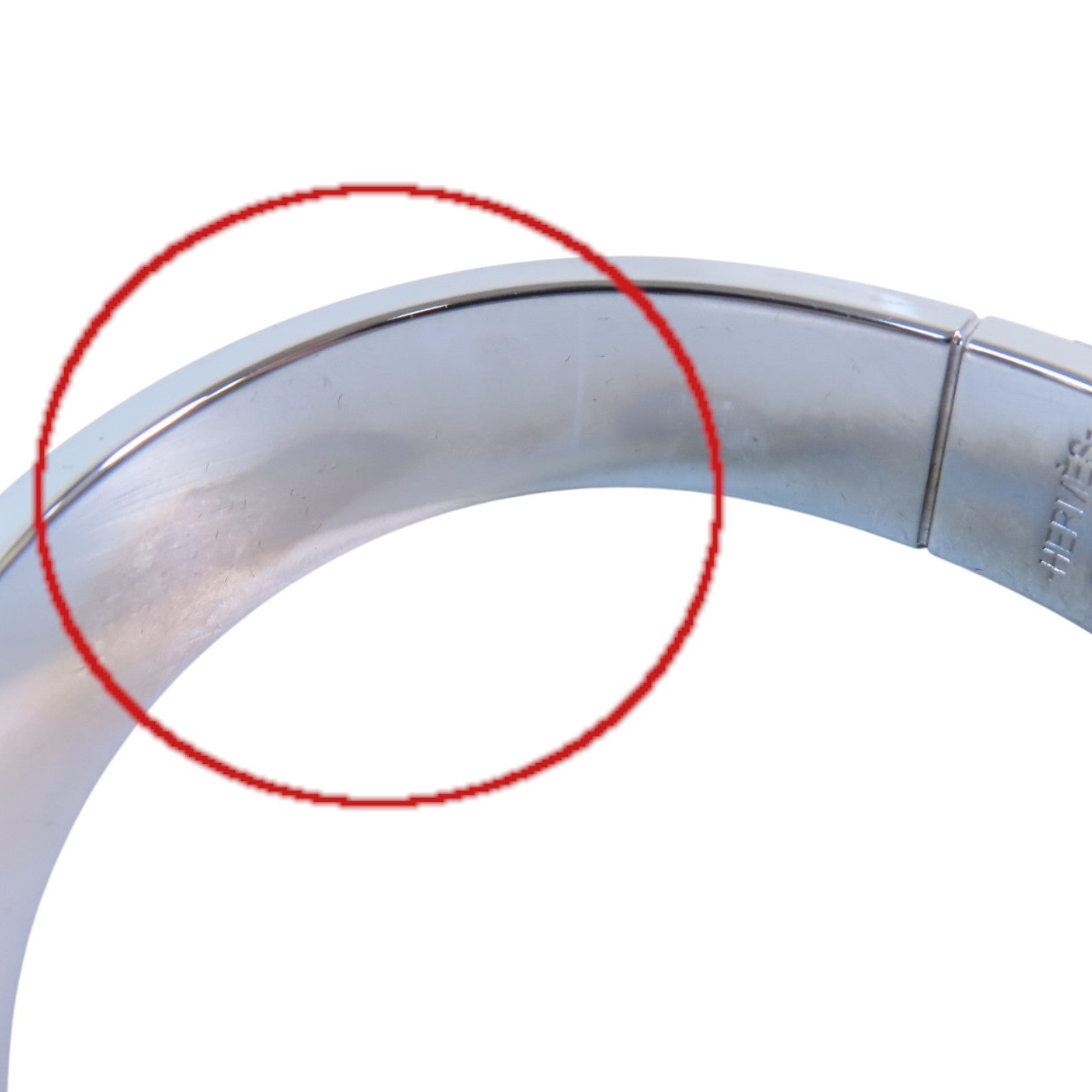 HERMES 金屬/琺瑯Hinged Bracelet銀扣手鐲