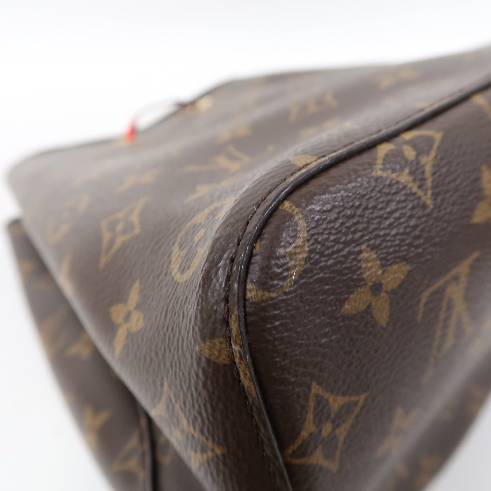 LOUIS VUITTON Monogram Neo Noe MM金扣肩背袋啡色/紅色