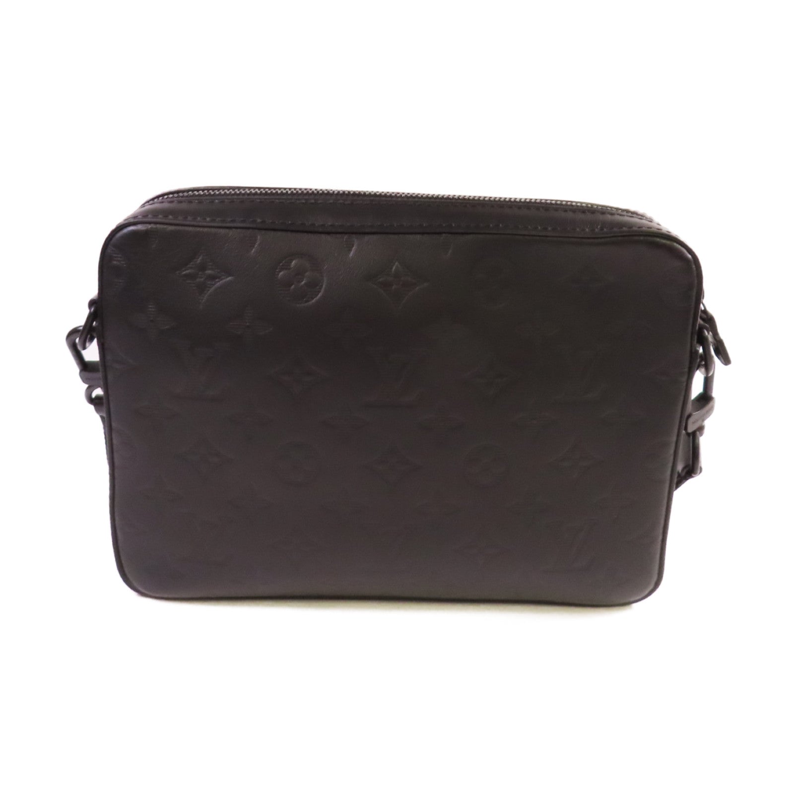 LOUIS VUITTON Monogram Shadow Duo Messenger Shoulder Bag肩背袋黑色