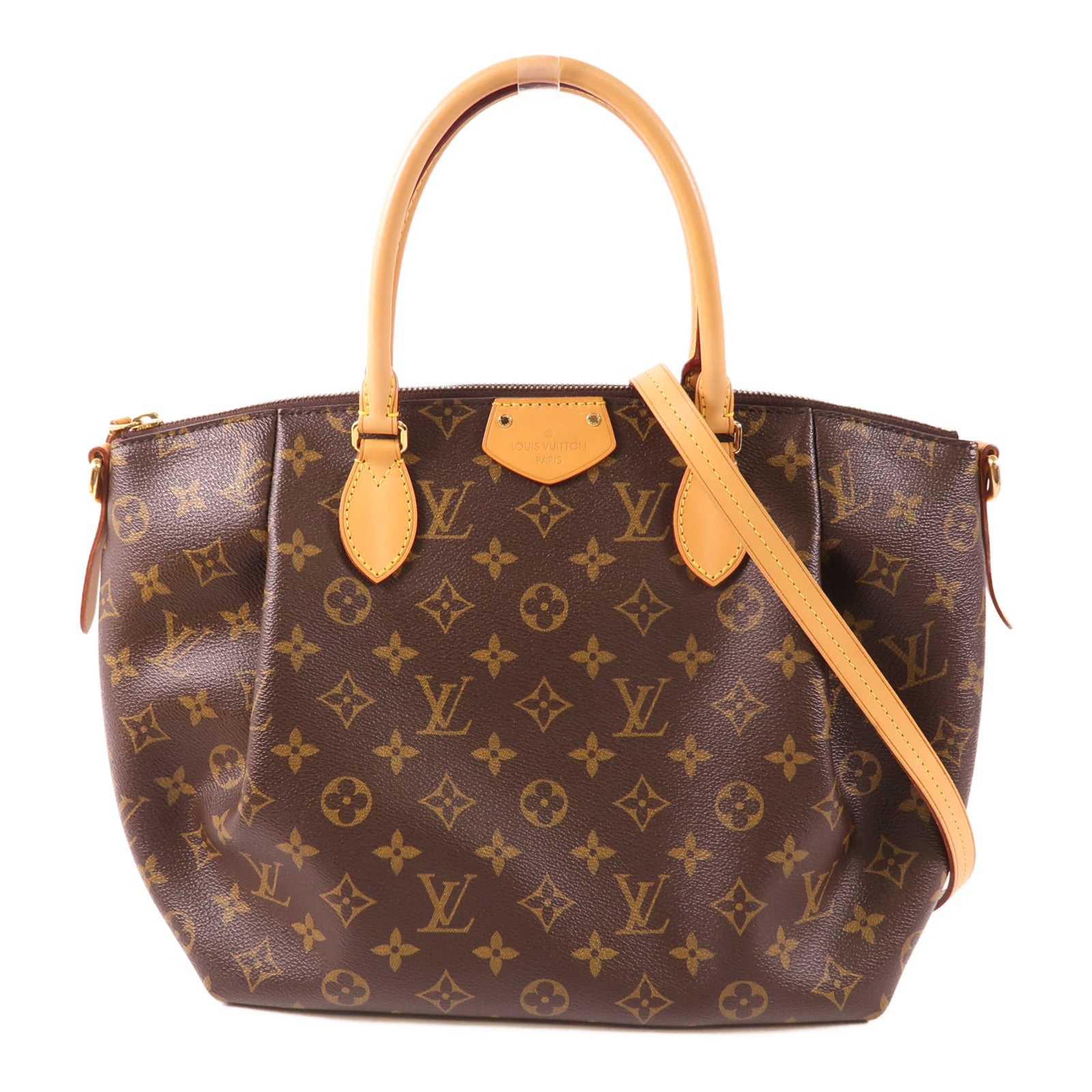 LOUIS VUITTON Monogram Turenne MM金扣手挽肩背兩用袋棕色