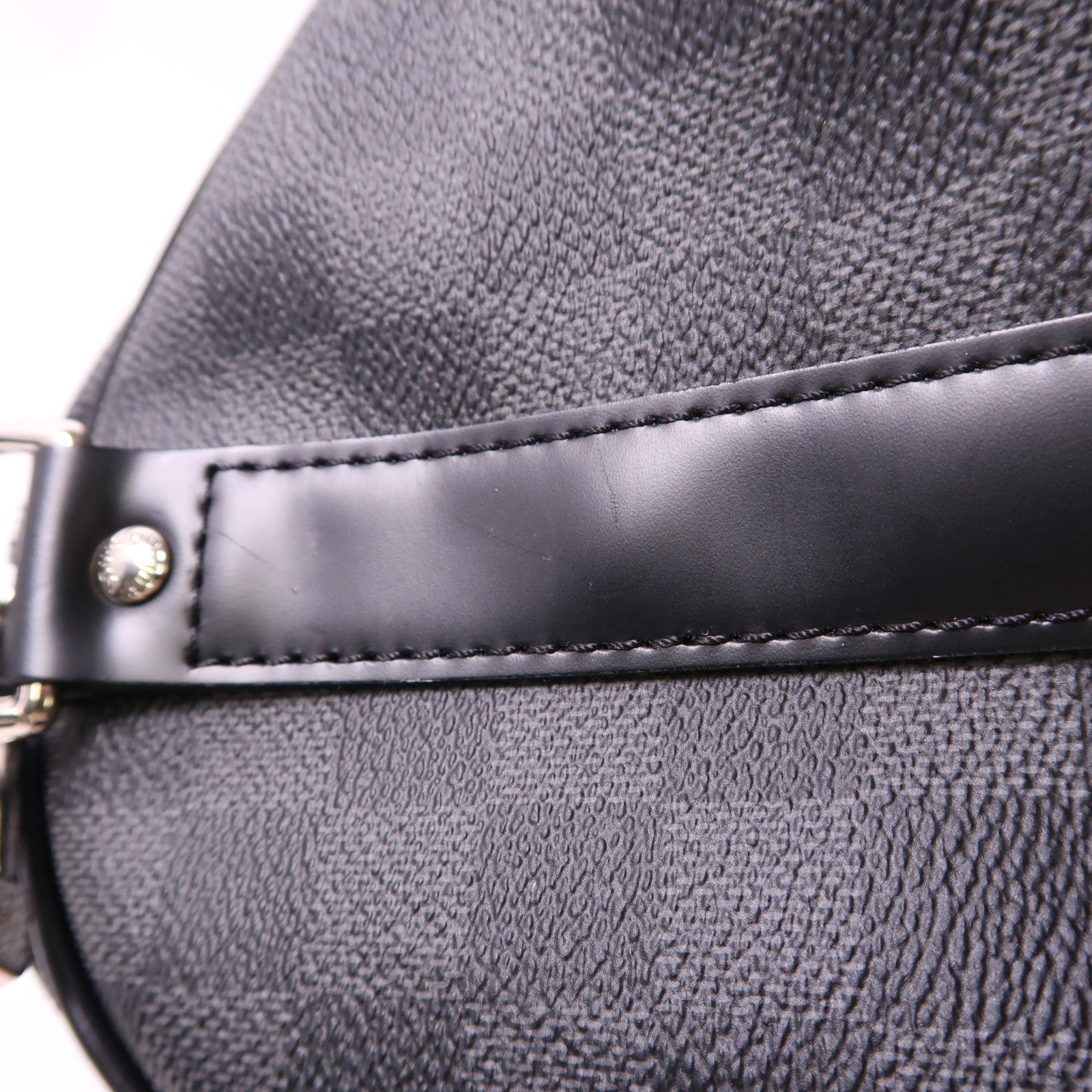LOUIS VUITTON Damier Graphite Keepall 45 Bandouliere銀扣手挽肩背兩用袋
