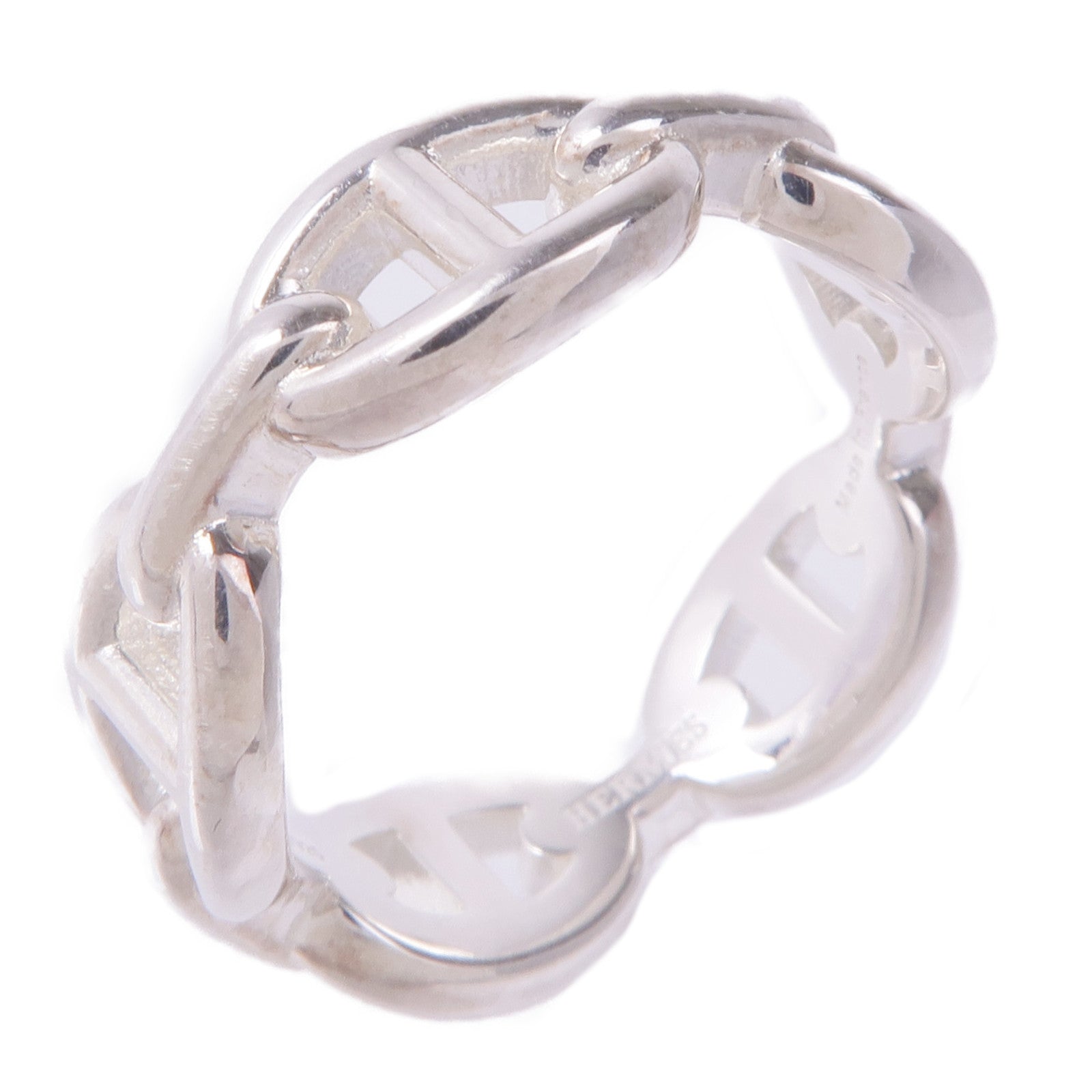 HERMES 925純銀Chaine d'ancre Enchainee Ring戒指Hermes#57/US#8