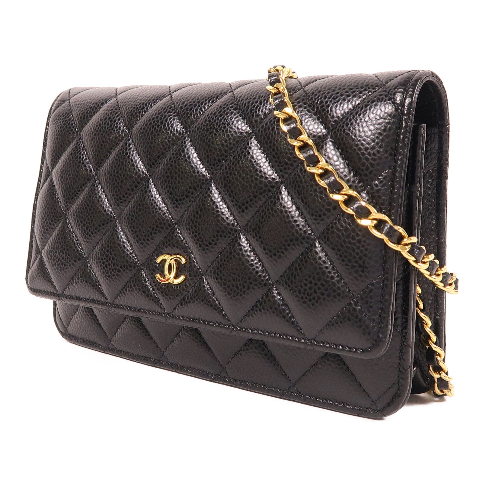 CHANEL 牛皮皮革WOC Wallet On Chain金扣鏈帶肩背袋
