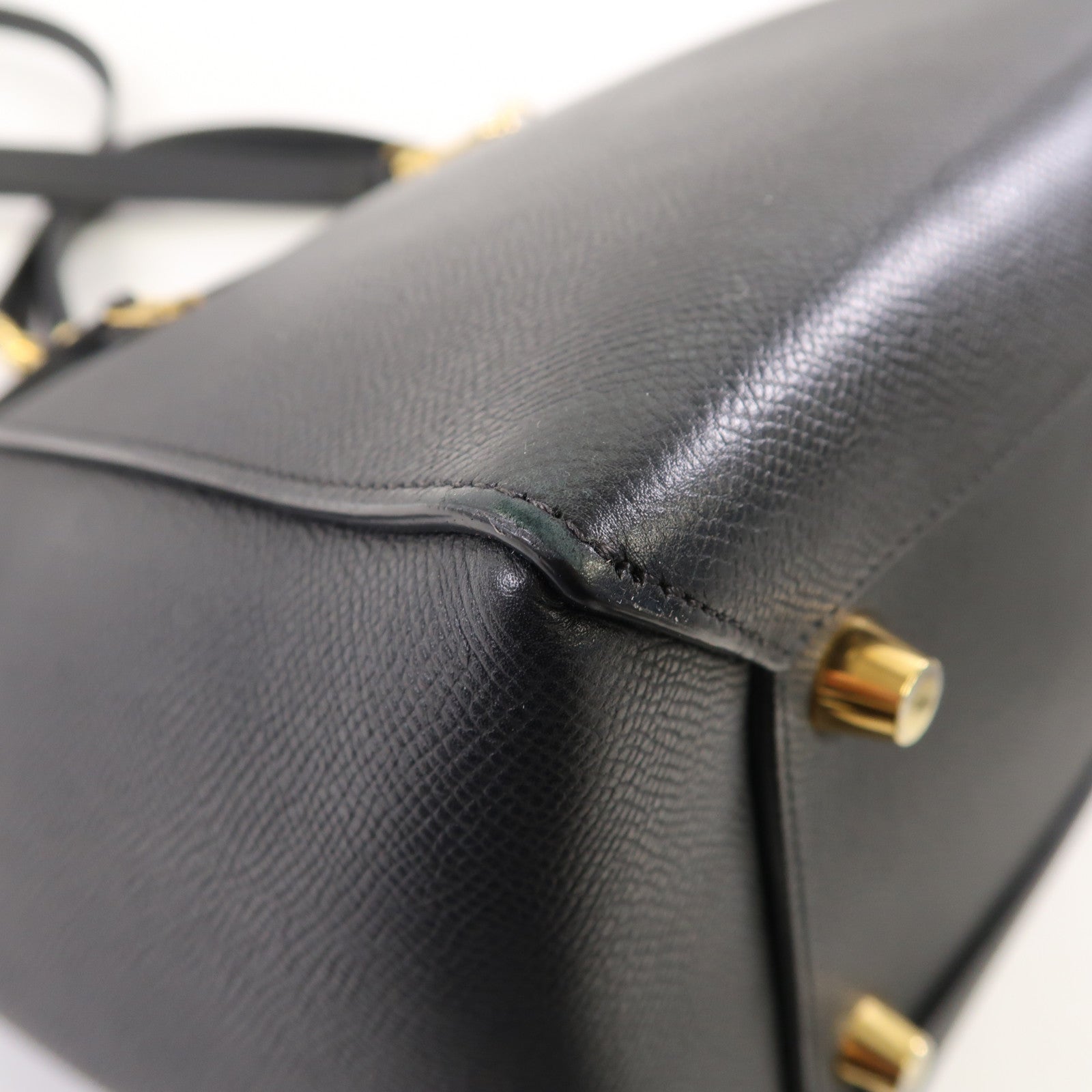 CELINE 牛皮皮革Belt Bag金扣手挽肩背兩用袋黑色