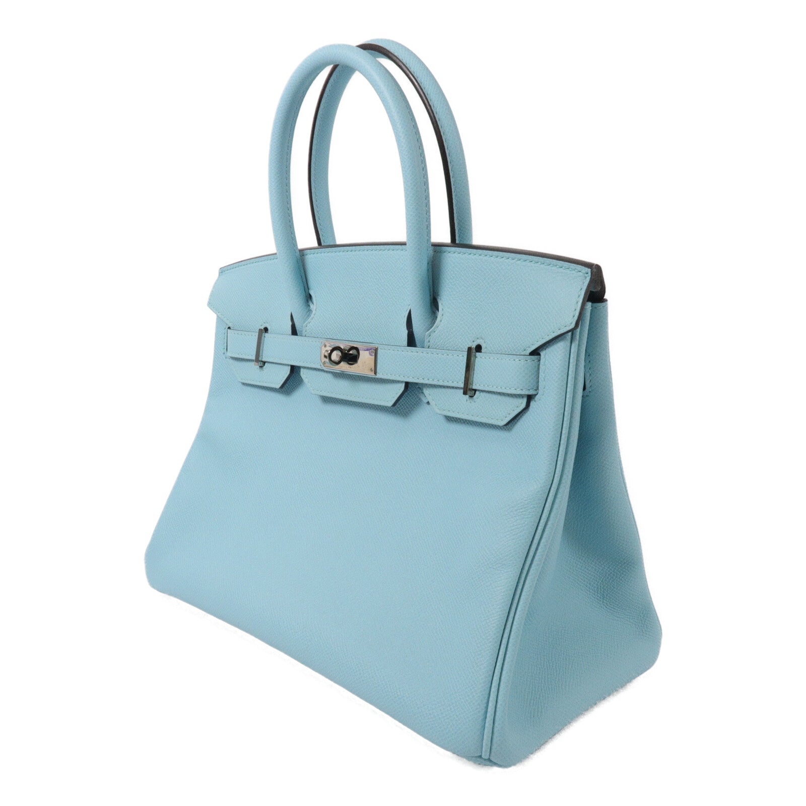HERMES Epsom皮革Birkin 30手挽袋Blue Atoll
