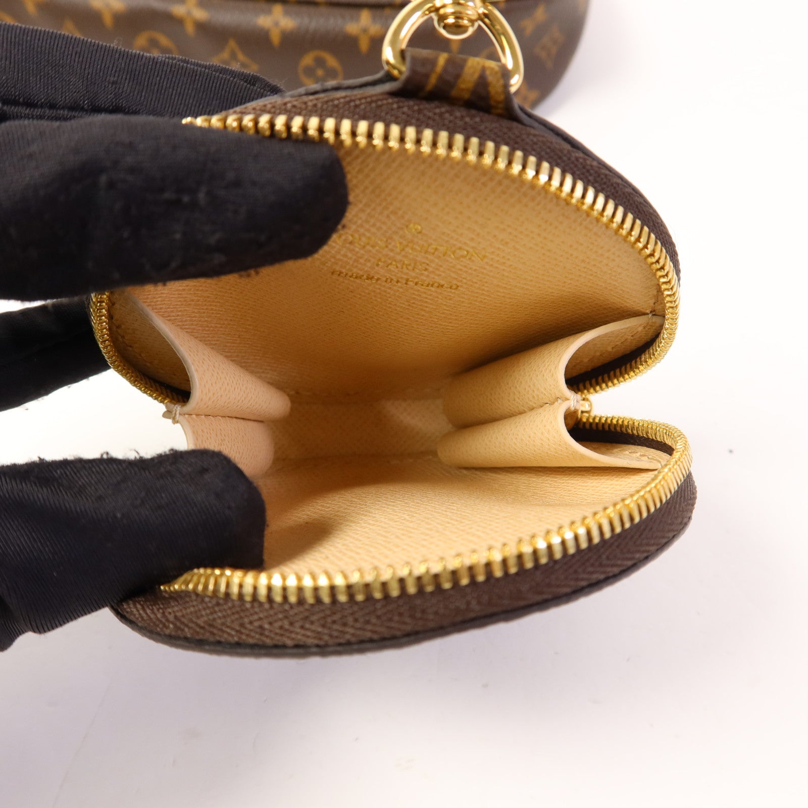 LOUIS VUITTON Monogram Multi Pochette Accessoires金扣手挽肩背兩用袋棕色