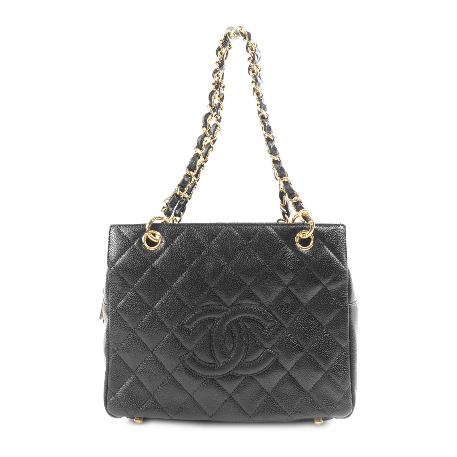 CHANEL 牛皮皮革Shoulder Bag金扣鏈帶肩背袋