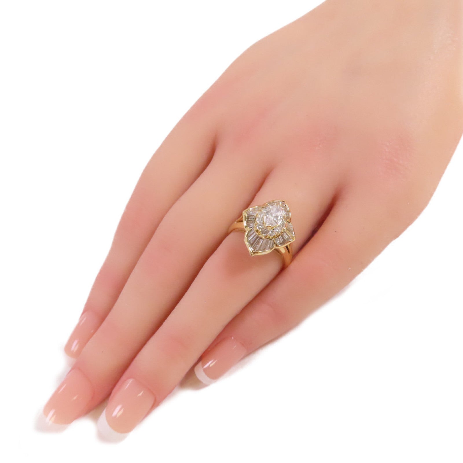 JEWELRY 18K黃金/0.47ct鑽石/1.46ct鑽石Diamond Ring戒指US#6