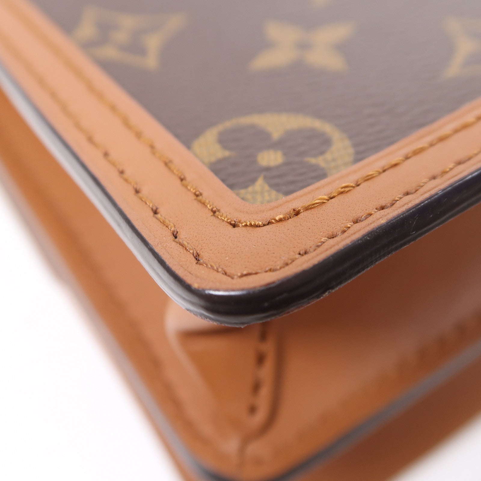 LOUIS VUITTON 【激減優惠】Monogram Reverse Mini Dauphine金扣肩背袋啡色