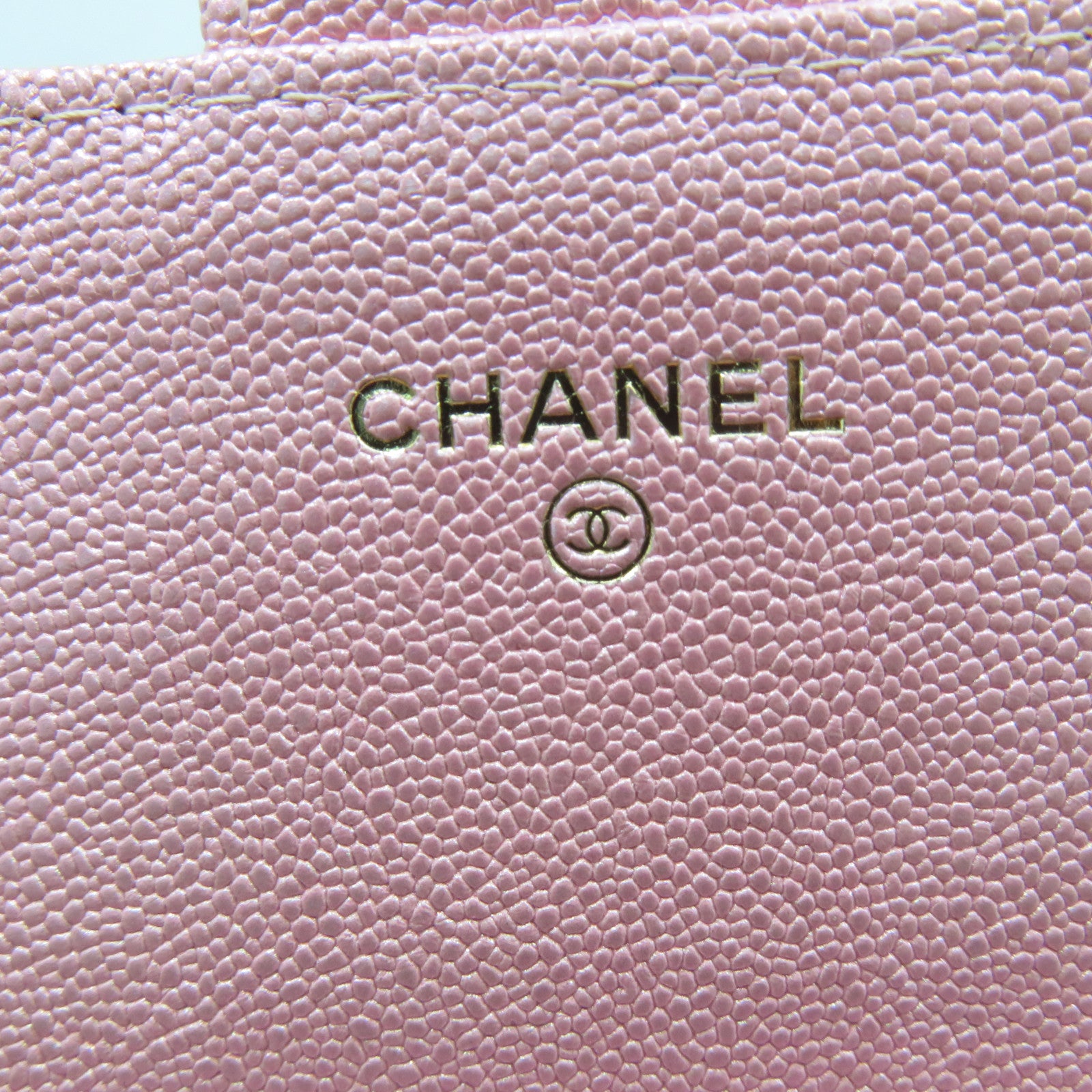 CHANEL 菱格Caviar皮革Wallet With Chain金扣鏈帶肩背袋粉紅色