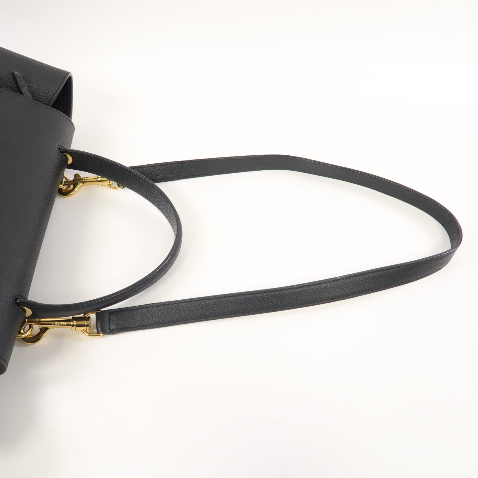 CELINE 牛皮皮革Belt Bag金扣手挽肩背兩用袋黑色