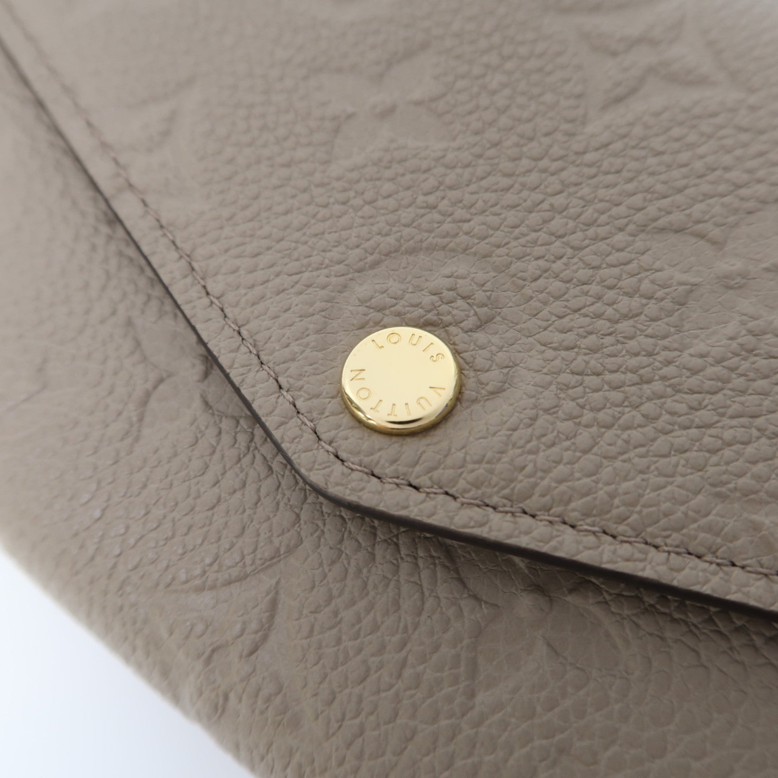 LOUIS VUITTON Monogram Empreinte Sarah金扣長錢包斑鳩灰色