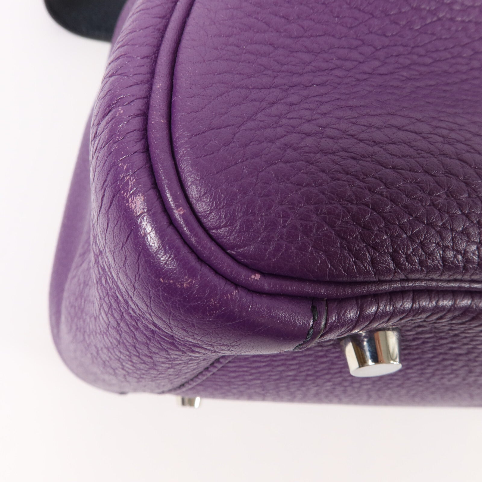 HERMES Clemence皮革Lindy 30手挽肩背兩用袋Ultraviolet/Bleu Obs