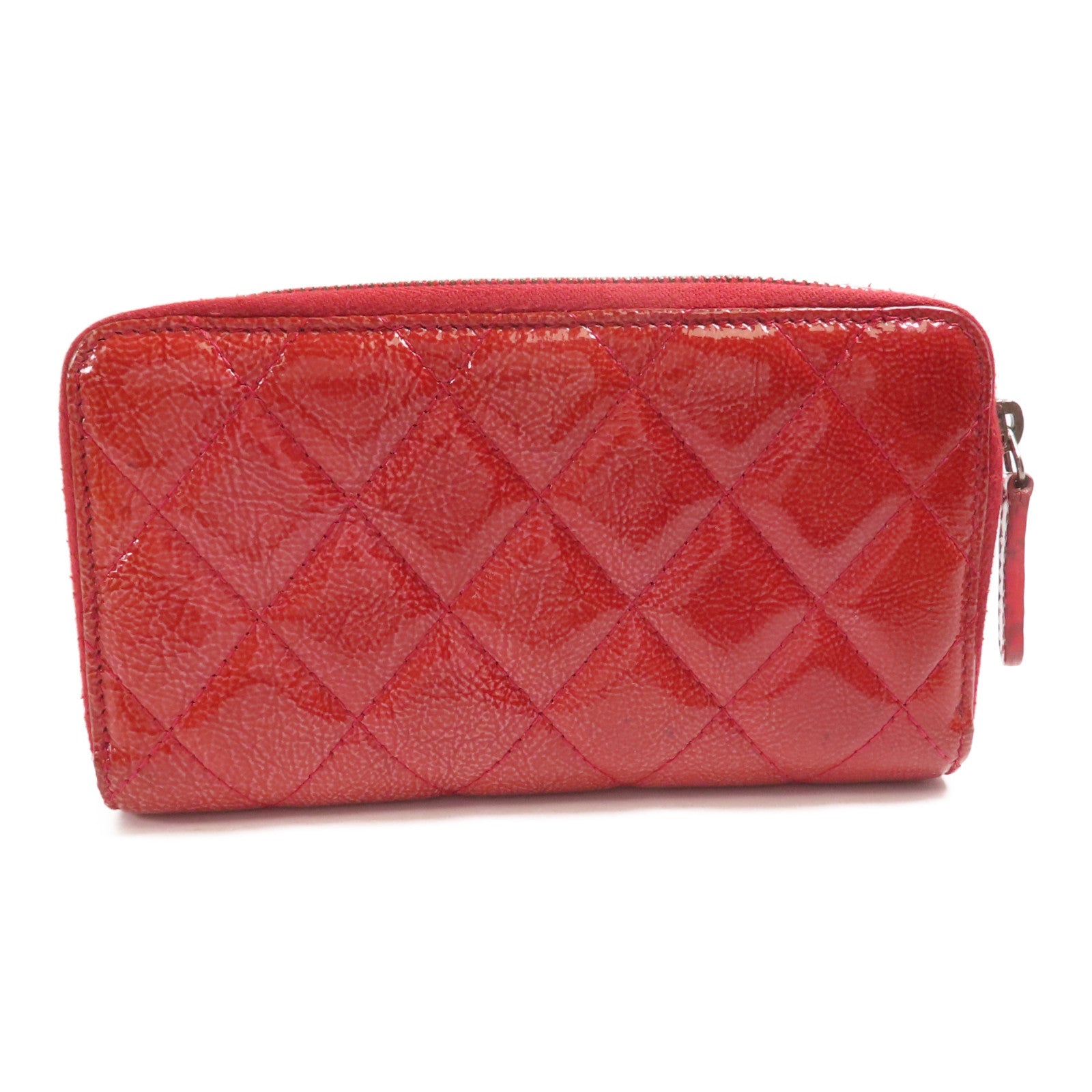 CHANEL 漆皮皮革Wallet銀扣錢包