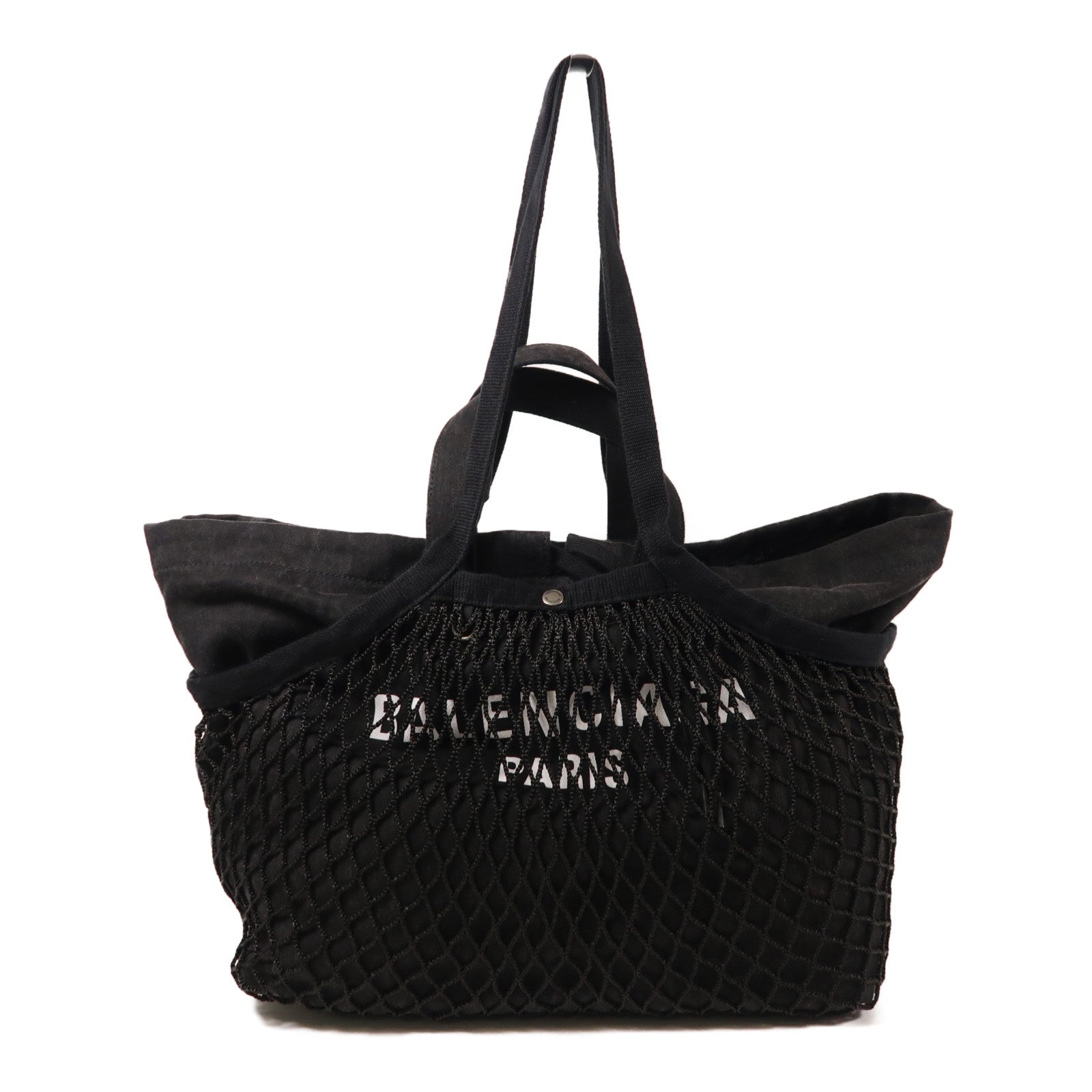 BALENCIAGA 帆布Tote Bag銀扣手挽肩背兩用袋
