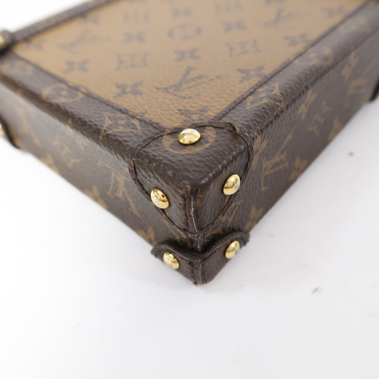 LOUIS VUITTON Monogram Trunk Vertical金扣鏈帶肩背袋啡色