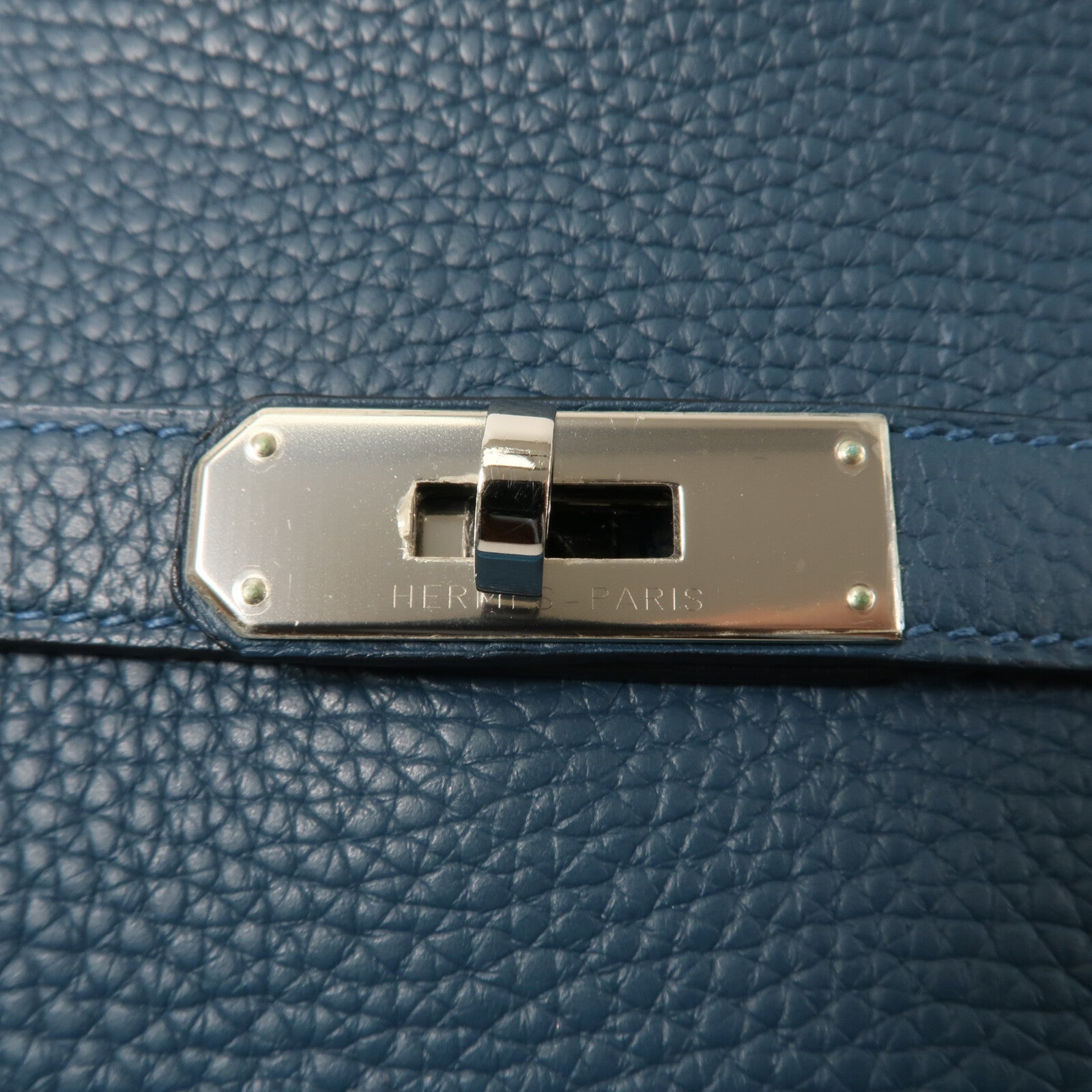 HERMES Clemence皮革Jypsiere 28肩背袋Colvert/Turquoise