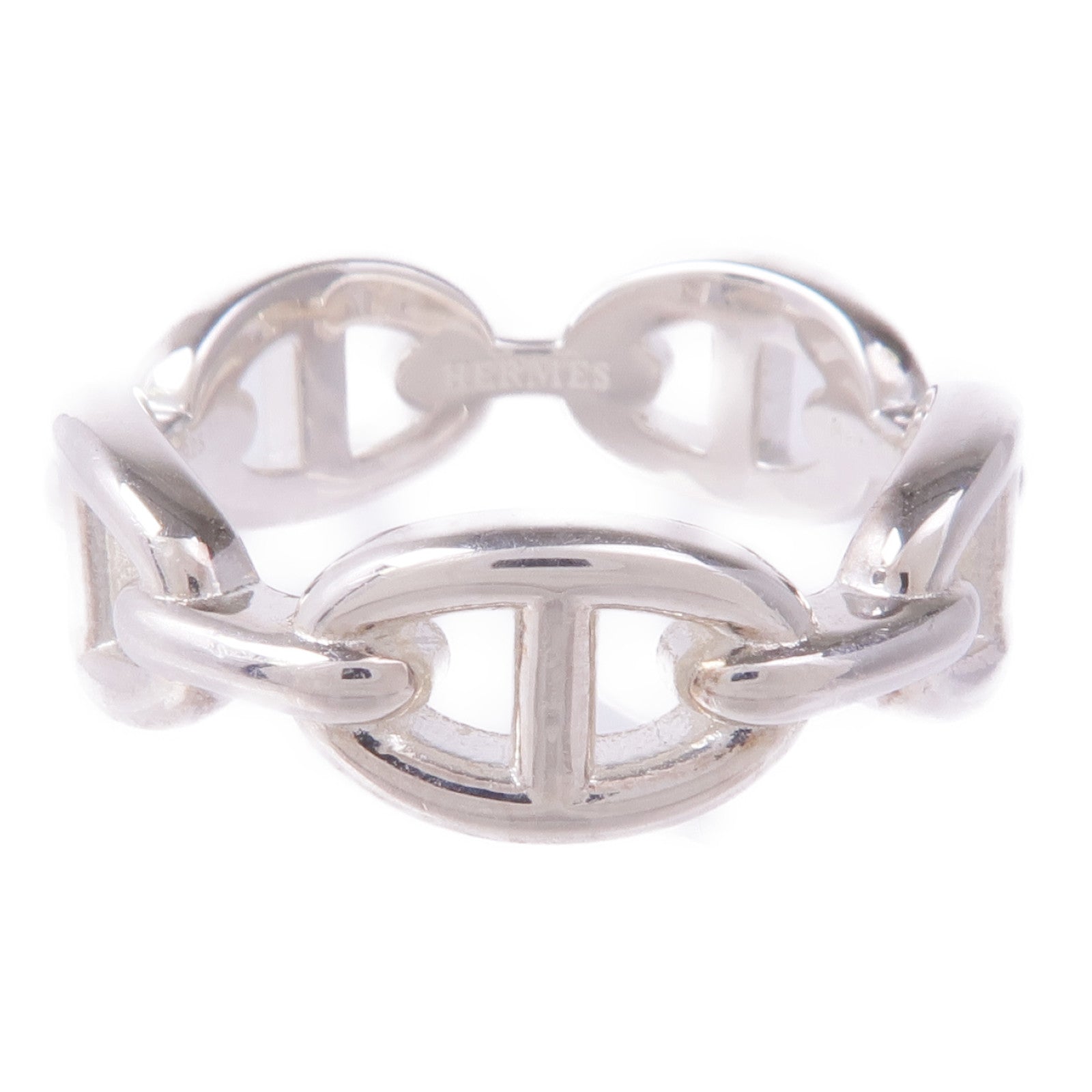 HERMES 925純銀Chaine d'ancre Enchainee Ring戒指Hermes#57/US#8
