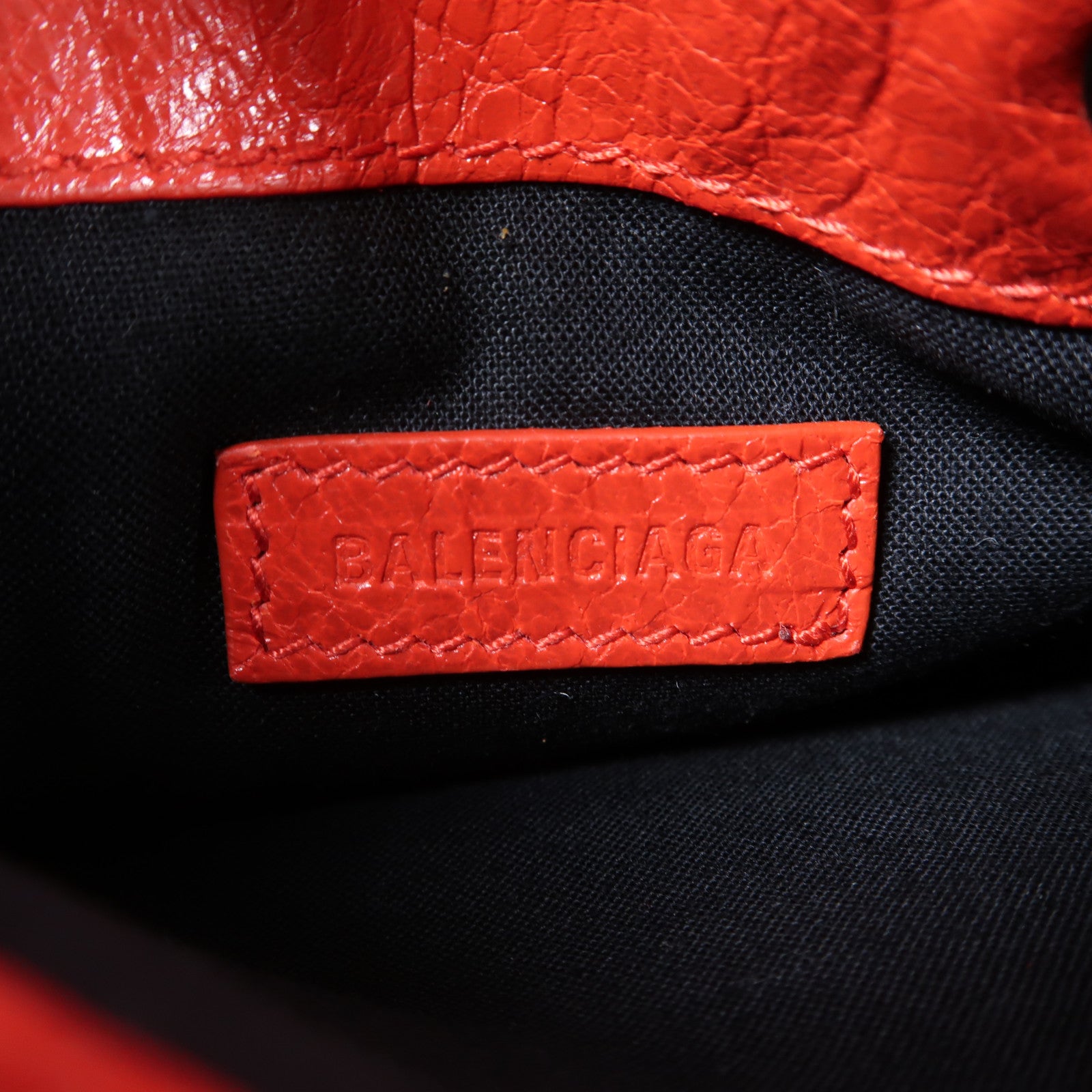 BALENCIAGA 牛皮皮革Shoulder Bag銀扣肩背袋紅色