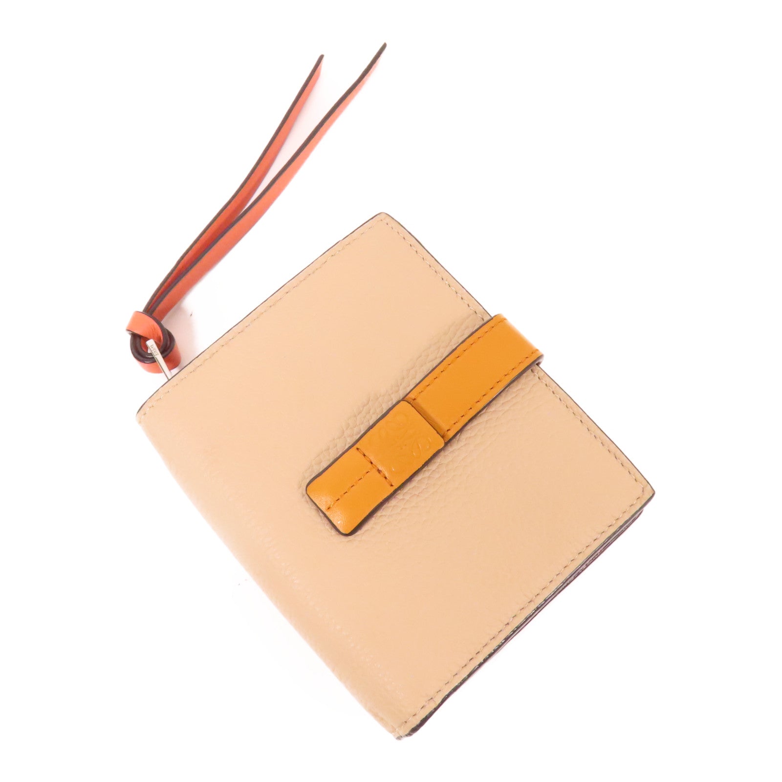 LOEWE 牛皮皮革Compact Zip Wallet銀扣錢包