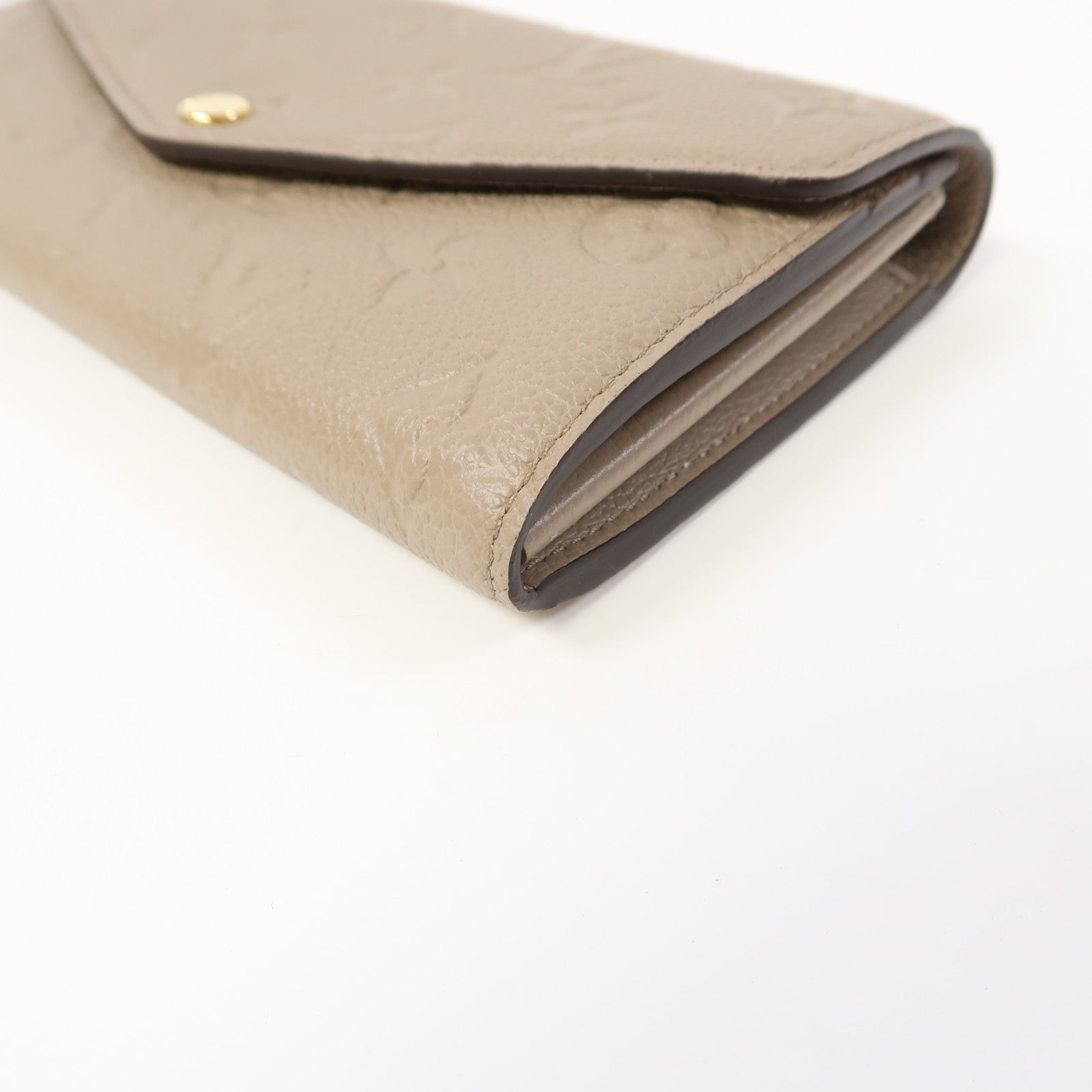 LOUIS VUITTON Monogram Empreinte Sarah金扣長錢包斑鳩灰色