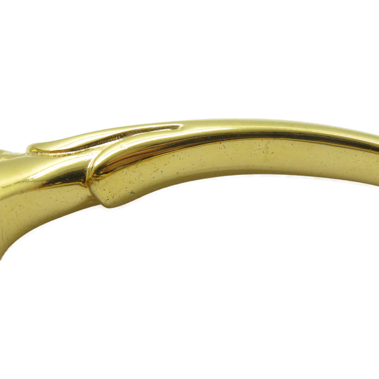 HERMES 金屬Double Horse手鐲金色