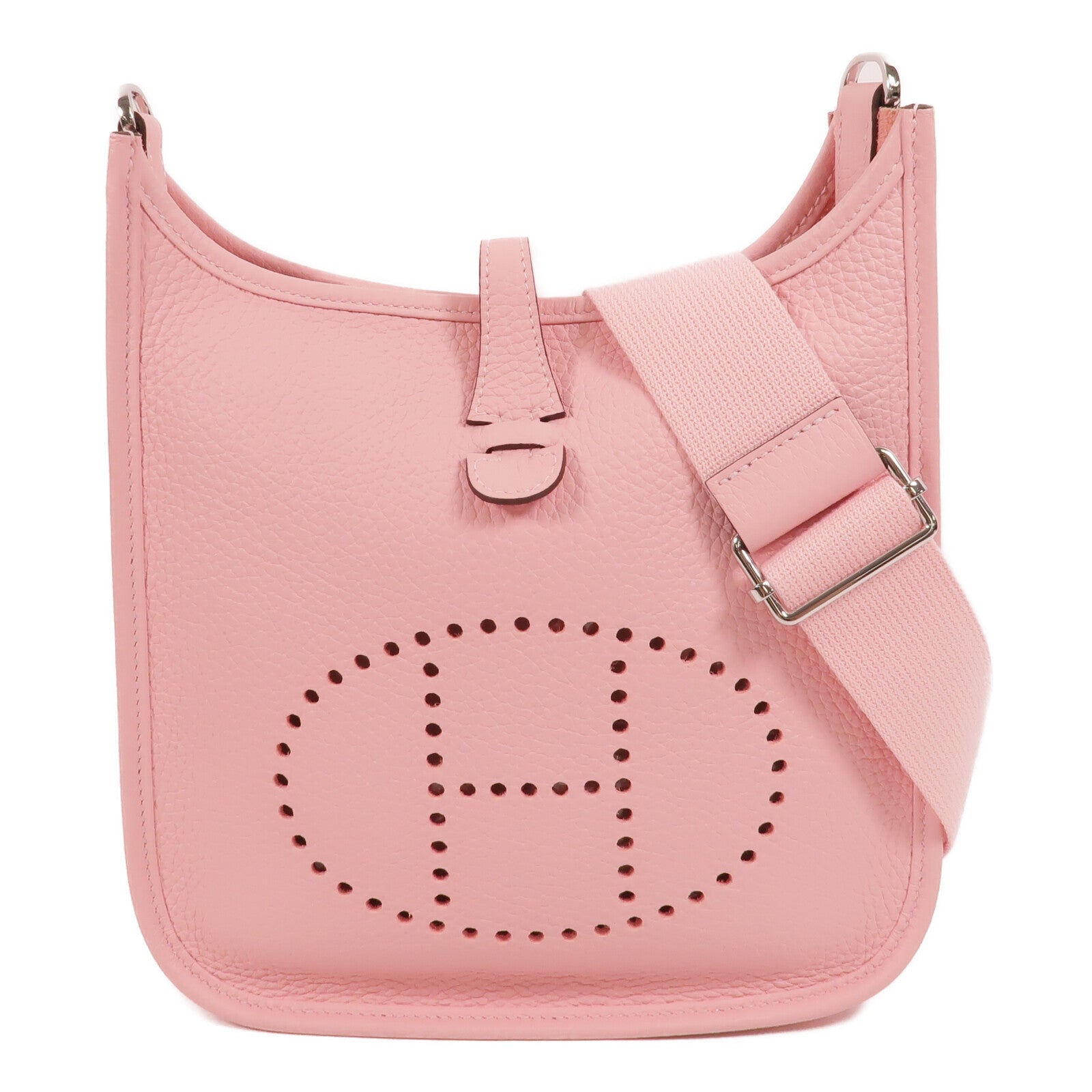 HERMES Clemence皮革Evelyne 23肩背袋Rose Sakura