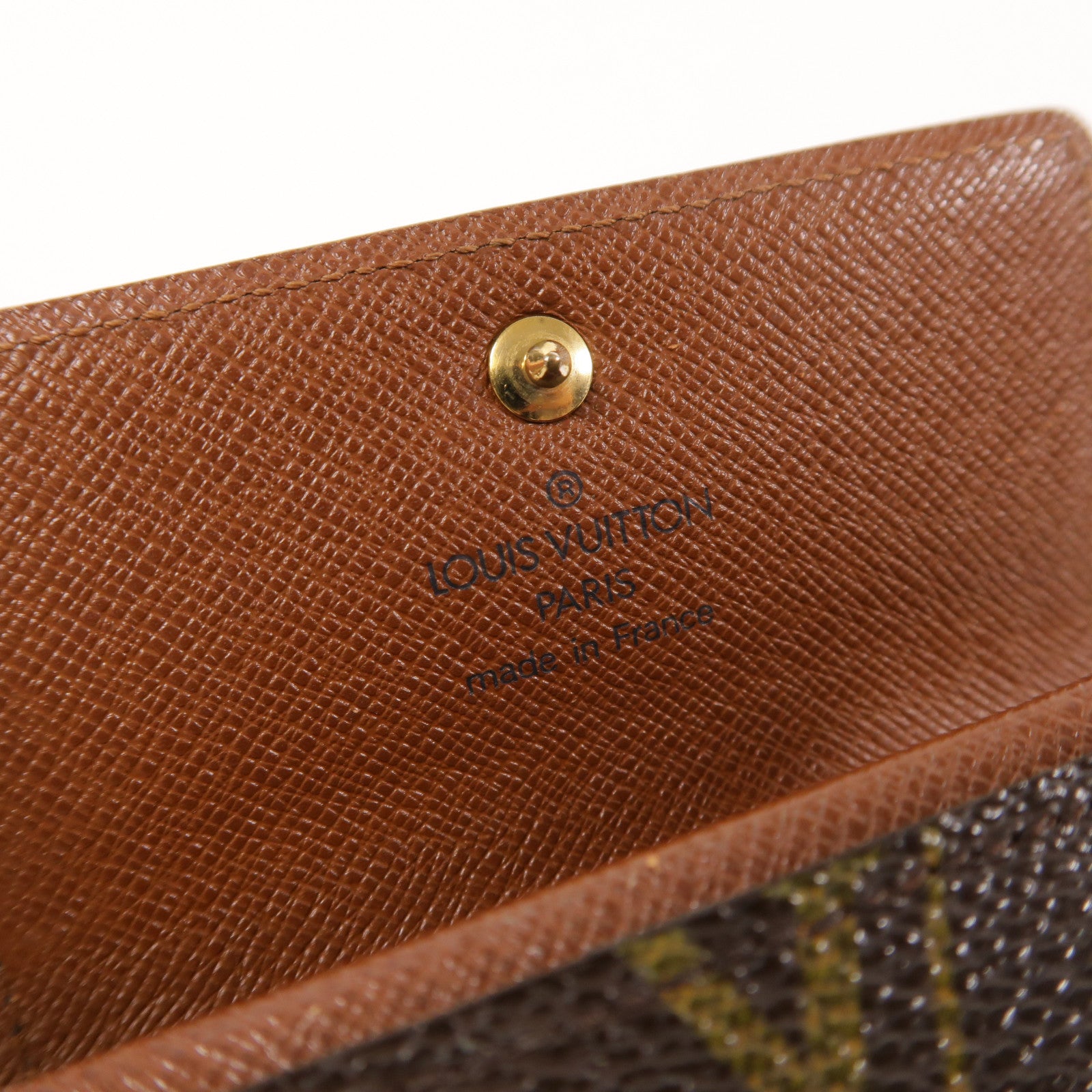 LOUIS VUITTON Monogram Porte Monnaie Plat金扣零錢包
