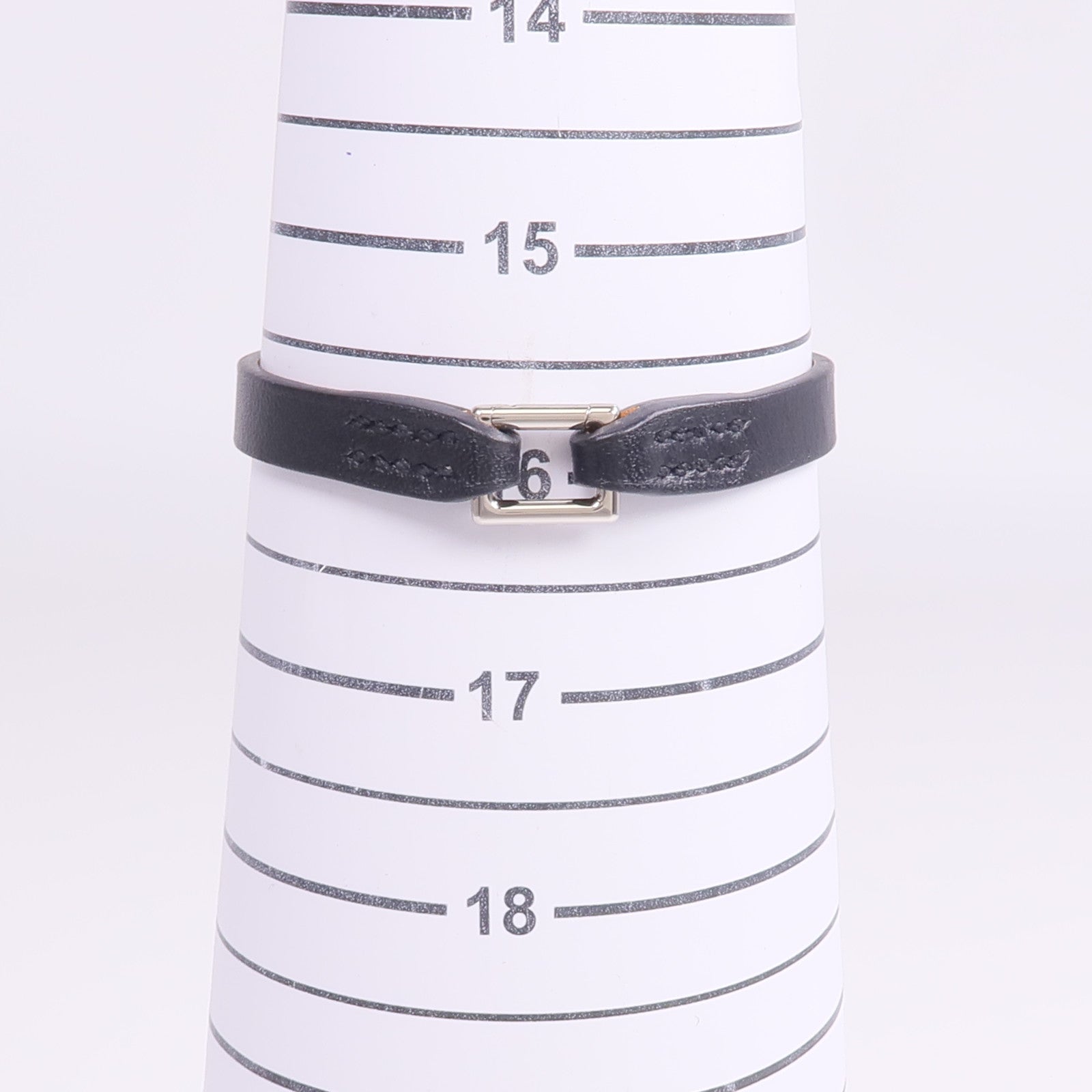 HERMES 【激減優惠】Swift皮革Rivale Mini Bracelet銀扣手鏈Noir