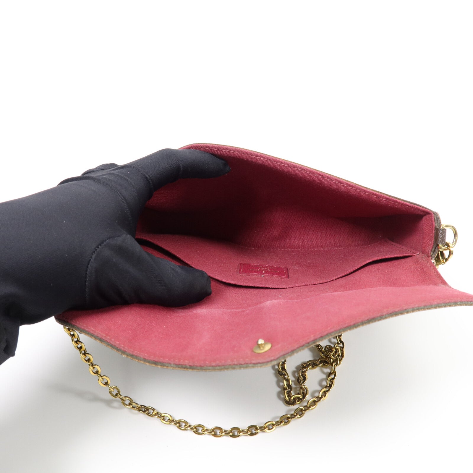 LOUIS VUITTON Monogram Pochette Felicie金扣鏈帶肩背袋