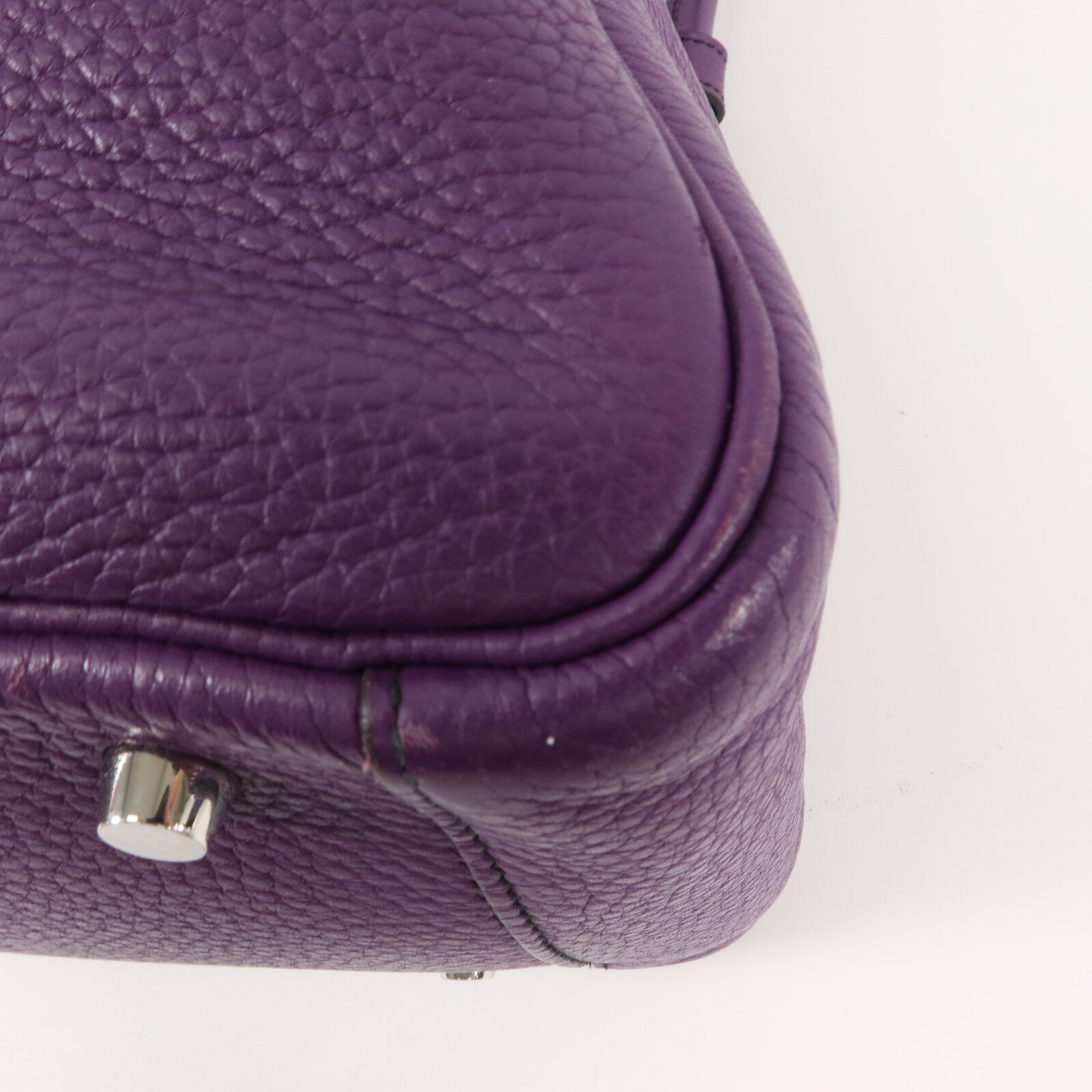 HERMES Clemence皮革Lindy 30手挽肩背兩用袋Ultraviolet/Bleu Obs