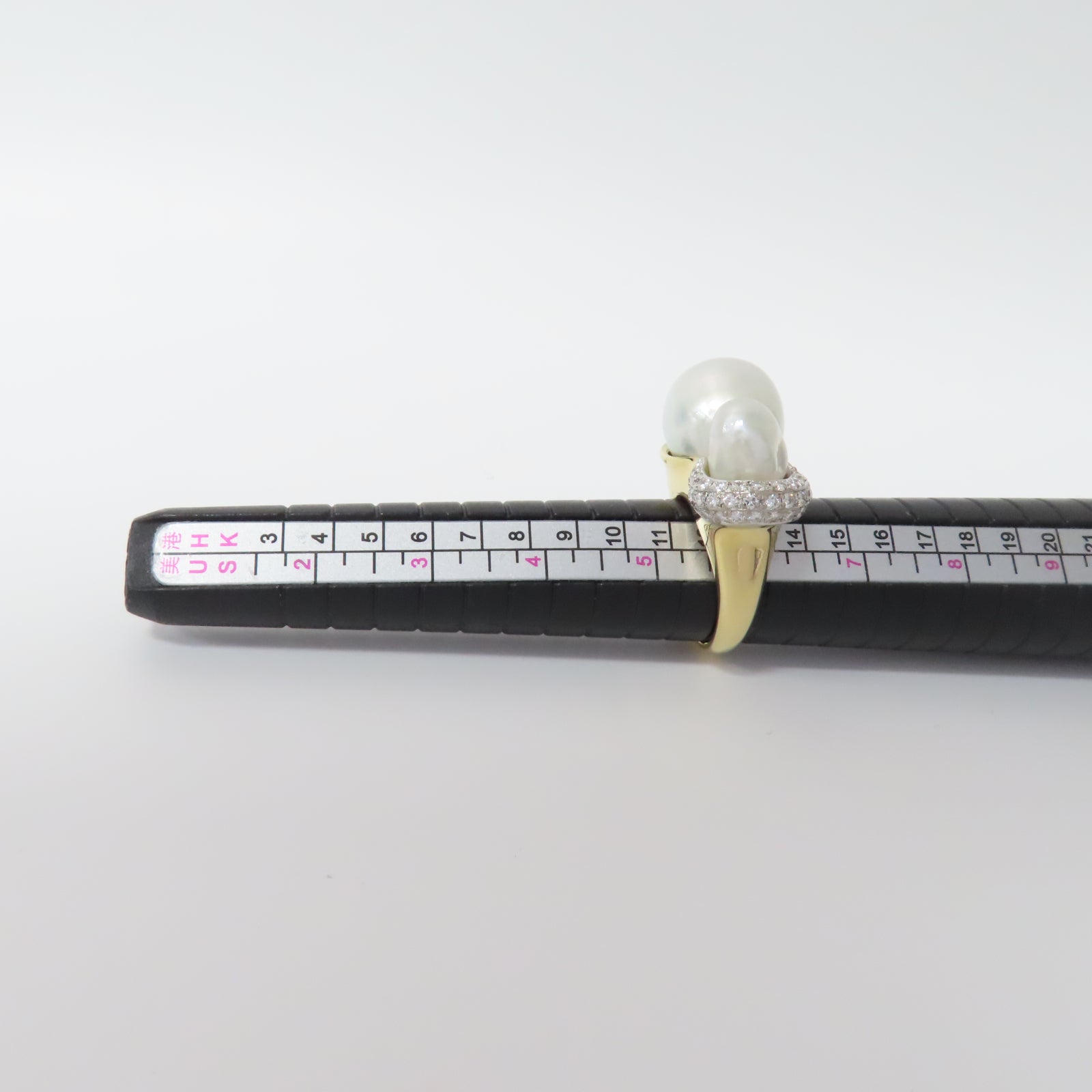 TASAKI 18K黃金Baroque Pearl Diamond Ring珍珠/0.50ct鑽石戒指US#5.75