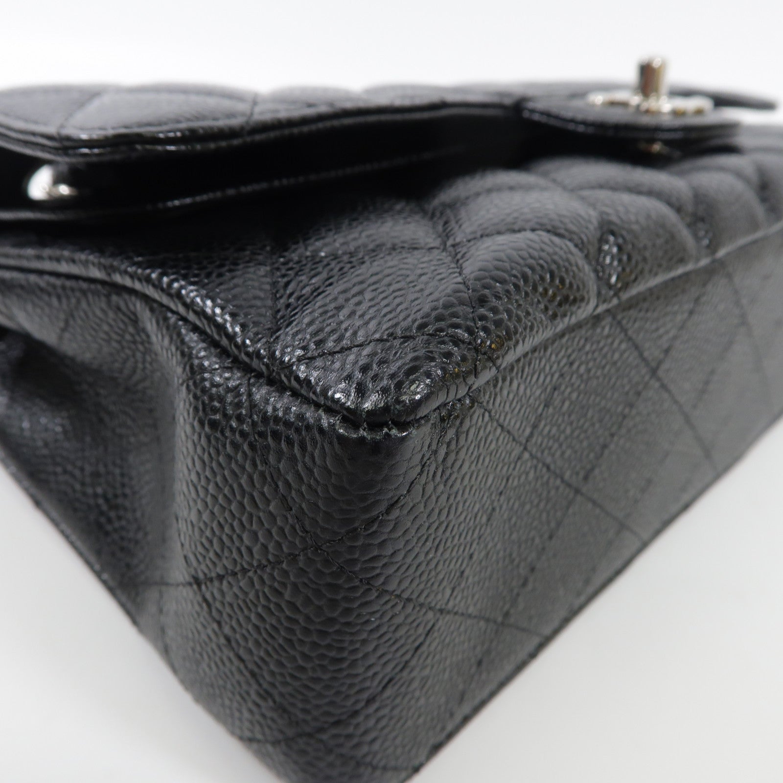 CHANEL CC SHW Classic 25 Chain Shoulder Bag Calfskin Leather Black