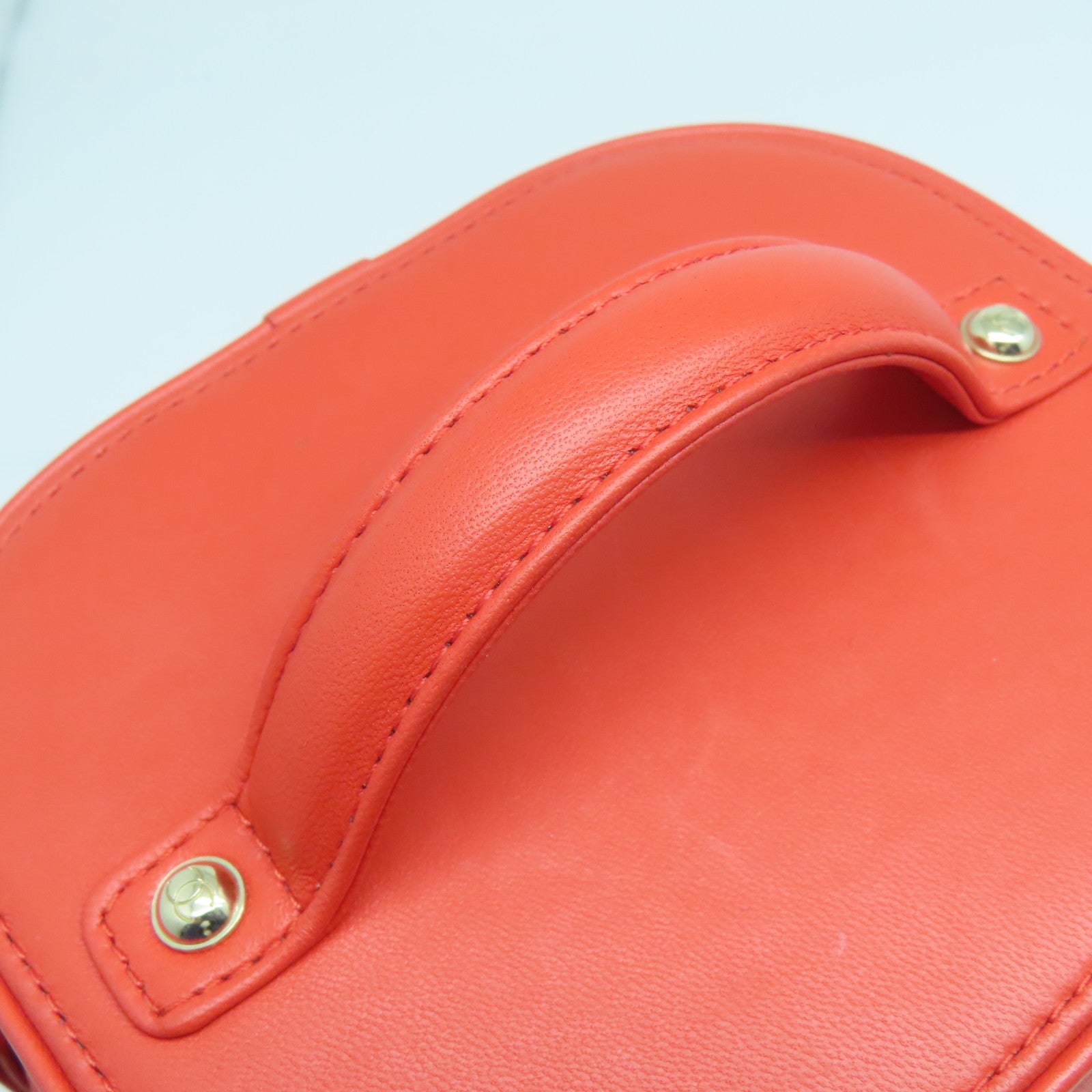 CHANEL 羊皮皮革2way Shoulder Bag金扣手挽肩背两用袋橙色