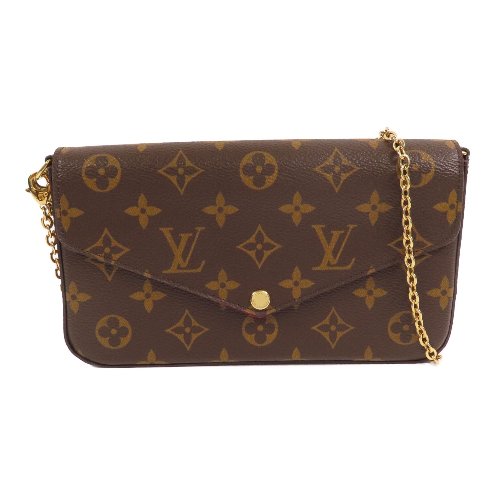 LOUIS VUITTON Monogram Felicie Pochette金扣鏈帶肩背袋