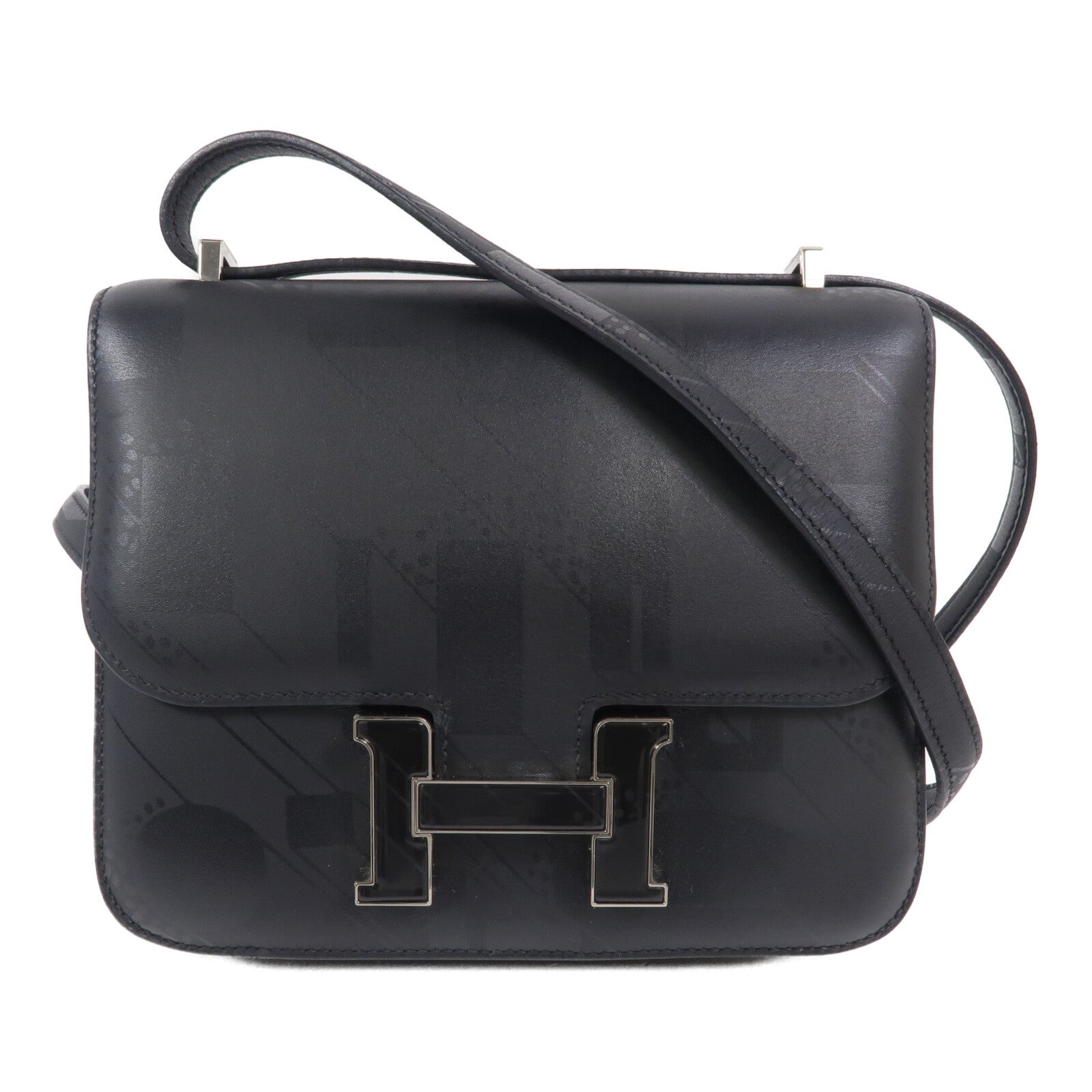 HERMES Sombrero皮革Constance Mini On A Summer Night肩背袋Noir