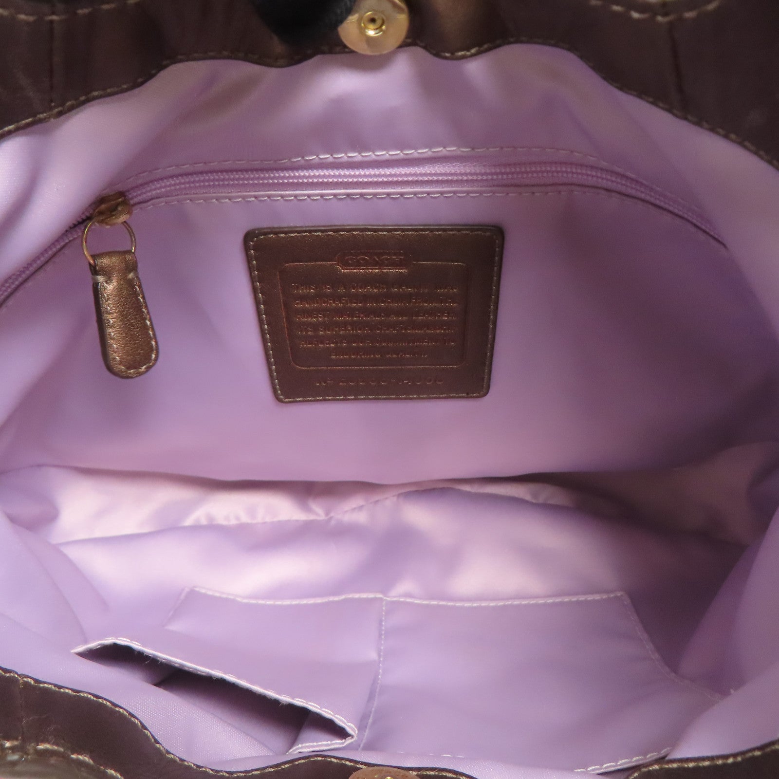 COACH GHW 2way Shoulder Bag Canvas Gold