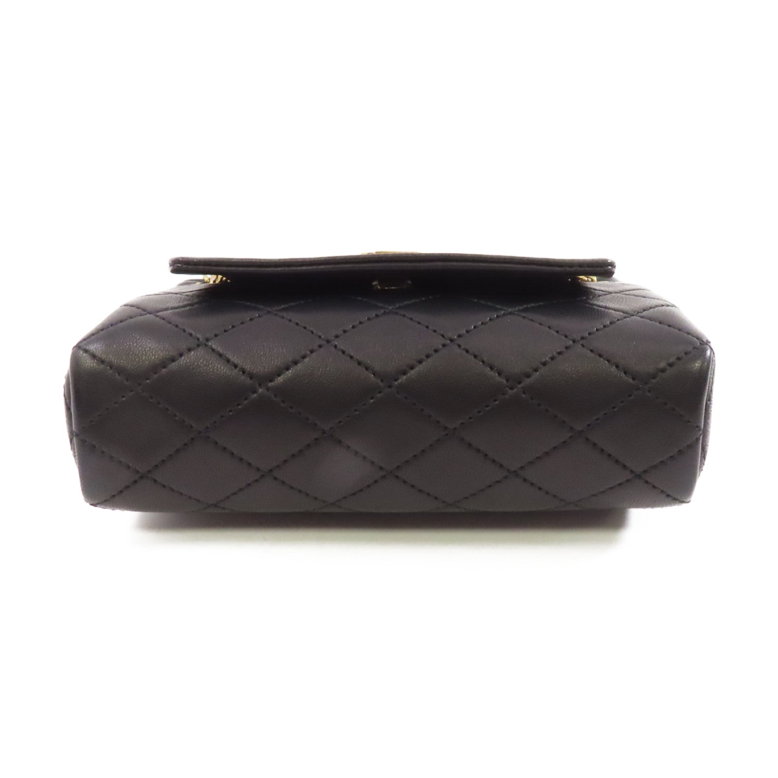 SAINT LAURENT 羊皮皮革Mini Nolita Bag金扣鏈帶肩背袋黑色