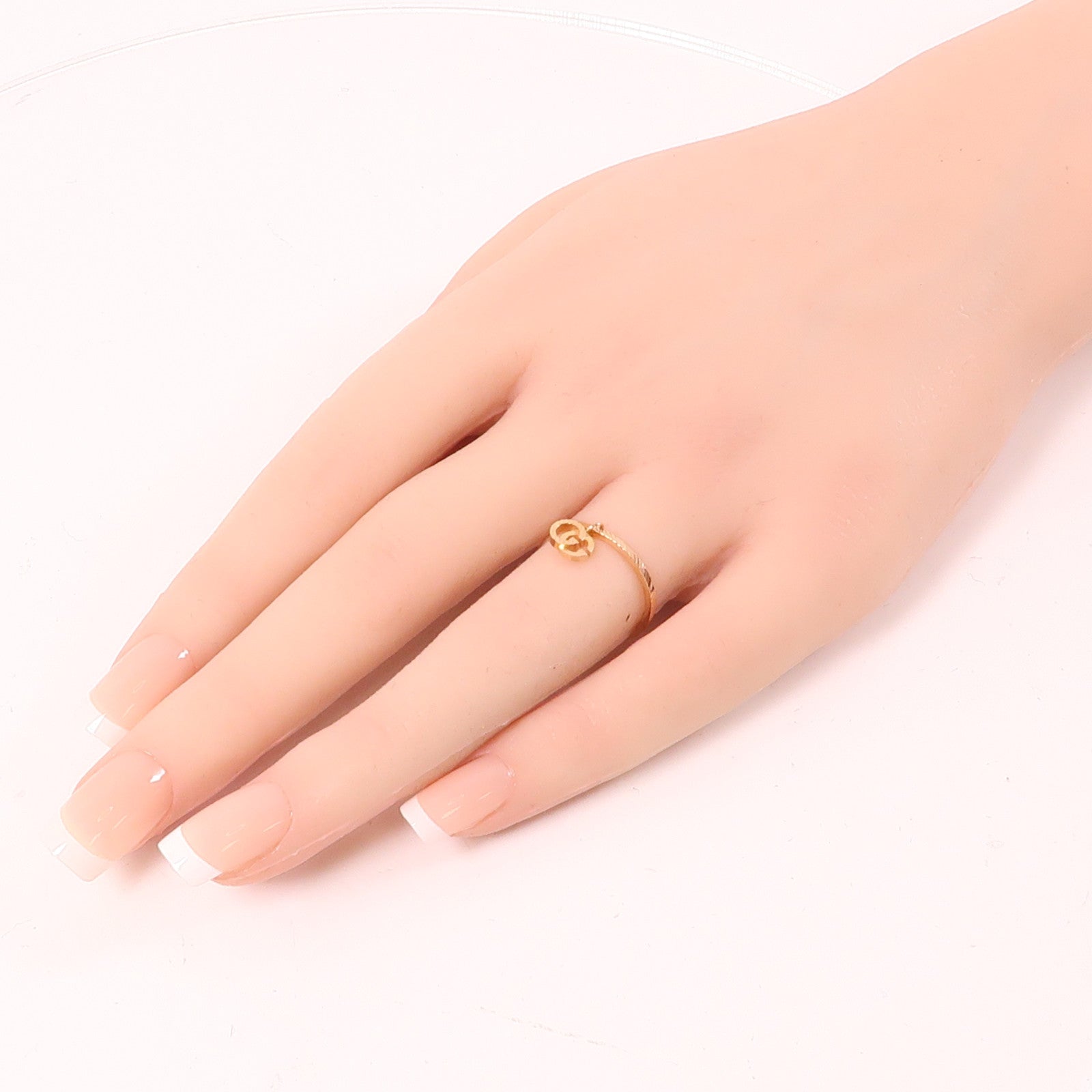 GUCCI 18K玫瑰金GG Running Charm Ring戒指US#6.75