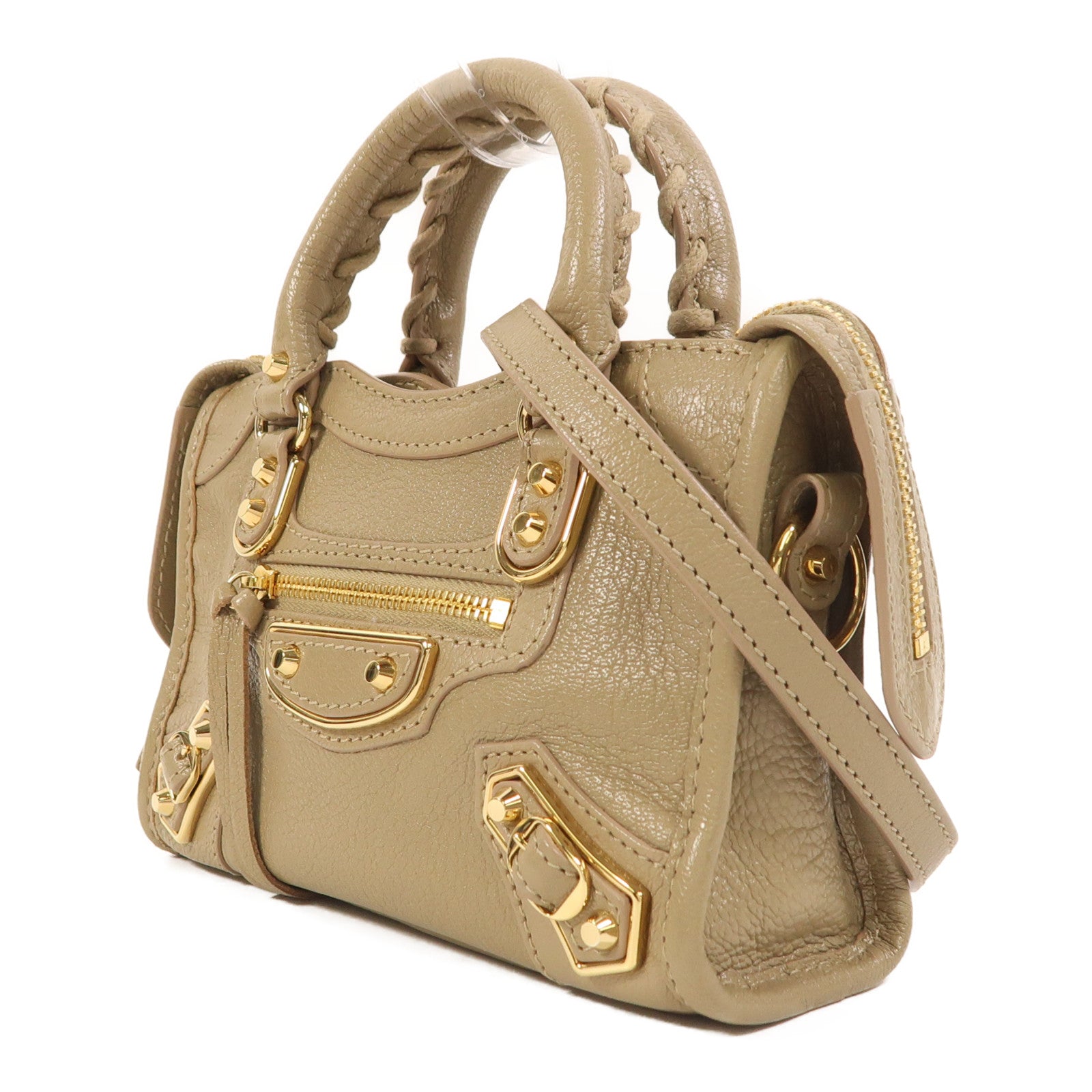 BALENCIAGA 皮革Nano City金扣手挽肩背兩用袋