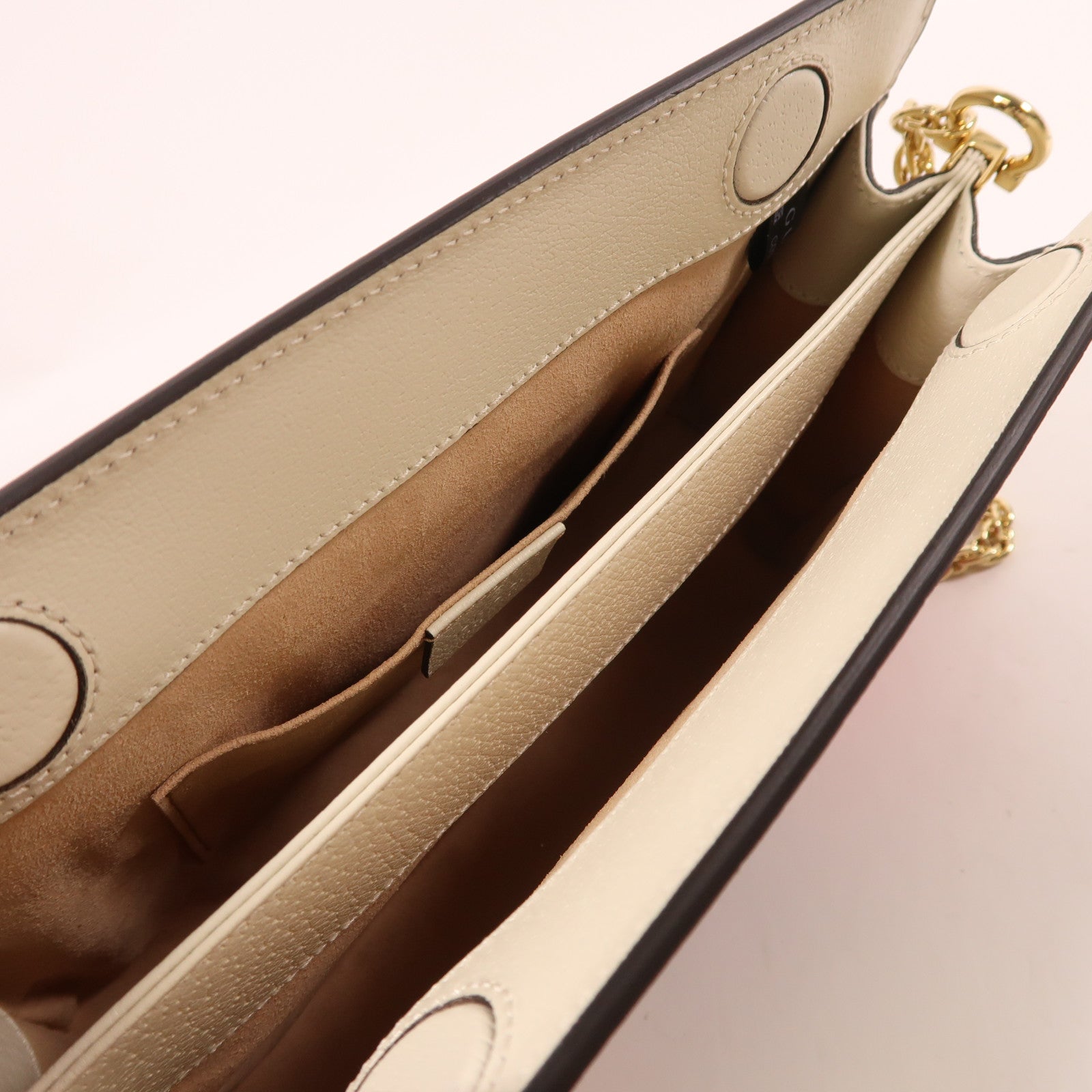 GUCCI 塗層帆布GG Supreme Ophidie金扣鏈帶肩背袋